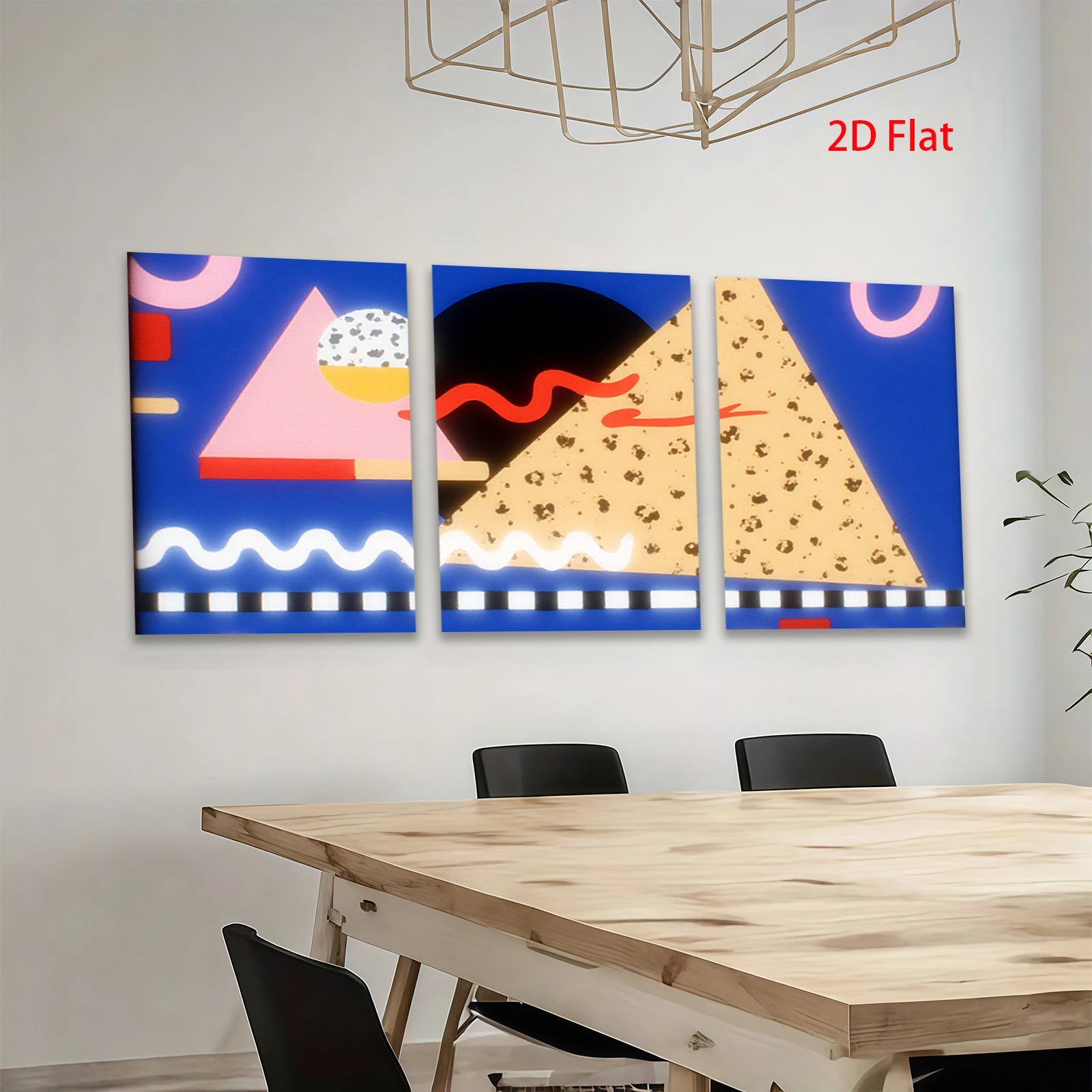 2D flat 1pc Abstract Geometric Shapes Modern Art Wall Decor Living Room Bedroom Canvas Prints Framed Ready To Hang Gallery Wrapped Teal Gold Minimalist Chic