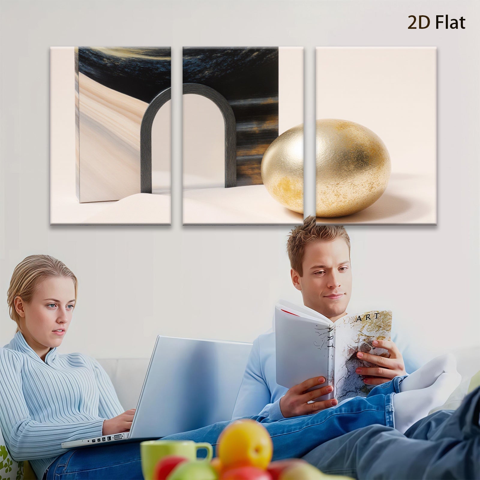 2D flat 1pc Abstract Geometric Sphere Portal Modern Wall Art Decor Living Room Bedroom Office Canvas Prints Gallery Wrapped Ready to Hang Farmhouse Style