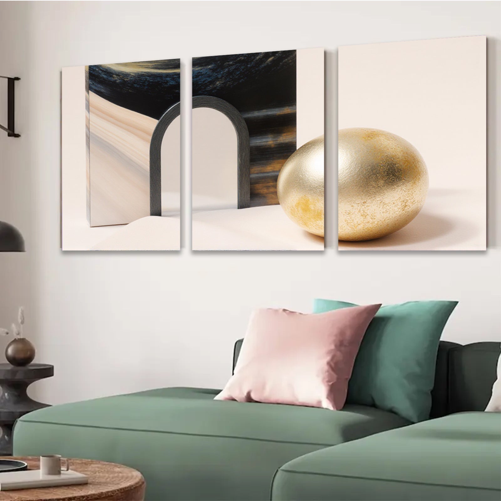 2D flat 1pc Abstract Geometric Sphere Portal Modern Wall Art Decor Living Room Bedroom Office Canvas Prints Gallery Wrapped Ready to Hang Farmhouse Style