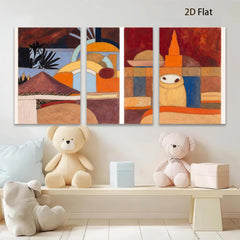 2D flat 1pc Abstract Geometric Still Life Modern Farmhouse Wall Art Dining Room Living Room Bedroom Decor Gallery Wrapped Canvas Print