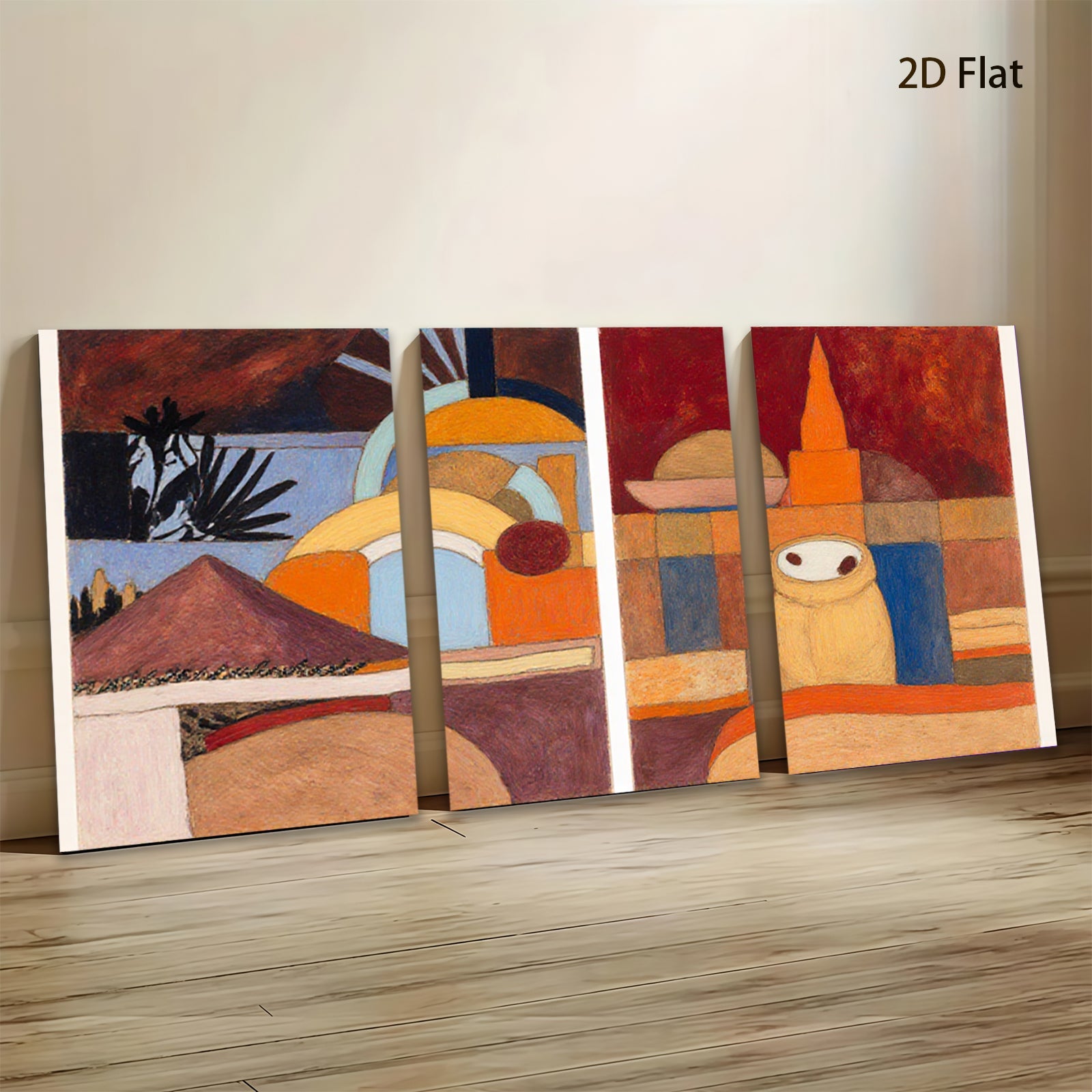 2D flat 1pc Abstract Geometric Still Life Modern Farmhouse Wall Art Dining Room Living Room Bedroom Decor Gallery Wrapped Canvas Print
