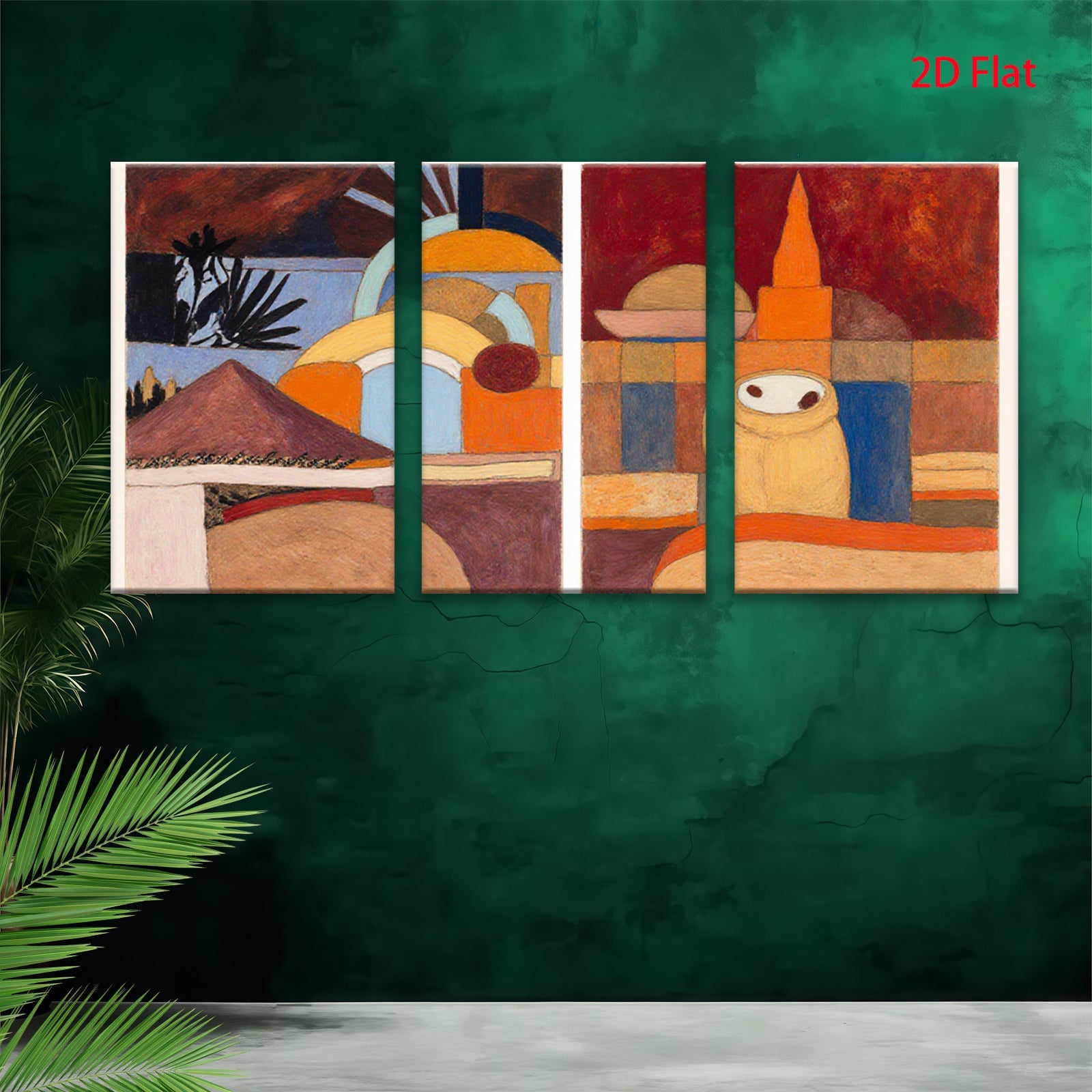 2D flat 1pc Abstract Geometric Still Life Modern Farmhouse Wall Art Dining Room Living Room Bedroom Decor Gallery Wrapped Canvas Print