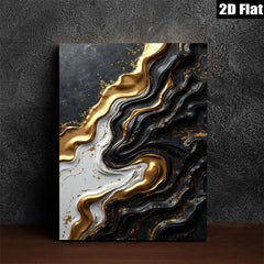 2D flat 1pc Abstract Gold Marble Swirls Modern Wall Art Living Room Bedroom Decor Farmhouse Style Gallery Wrapped Canvas Prints Ready to Hang Large Size