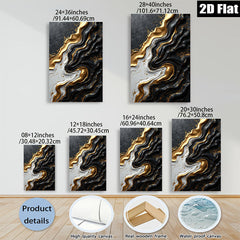 2D flat 1pc Abstract Gold Marble Swirls Modern Wall Art Living Room Bedroom Decor Farmhouse Style Gallery Wrapped Canvas Prints Ready to Hang Large Size