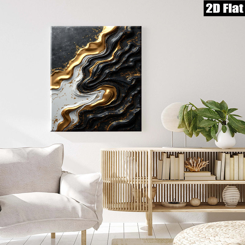 2D flat 1pc Abstract Gold Marble Swirls Modern Wall Art Living Room Bedroom Decor Farmhouse Style Gallery Wrapped Canvas Prints Ready to Hang Large Size