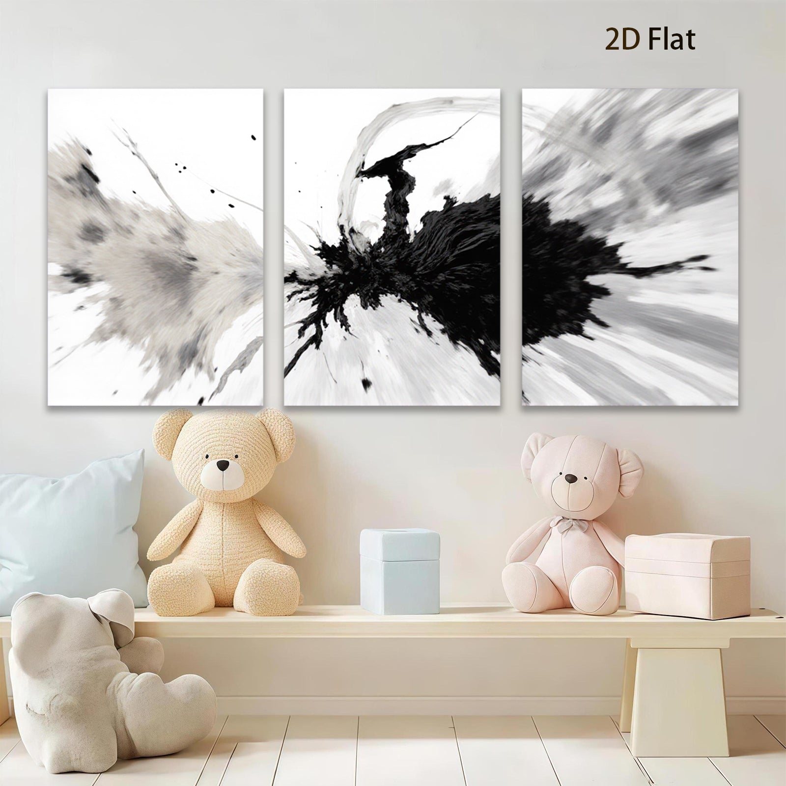2D flat 1pc Abstract Ink Explosion Wall Art Modern Minimalist Decor Living Room Bedroom Office Gallery Wrapped Canvas Prints Coastal Farmhouse Chic Trending Now