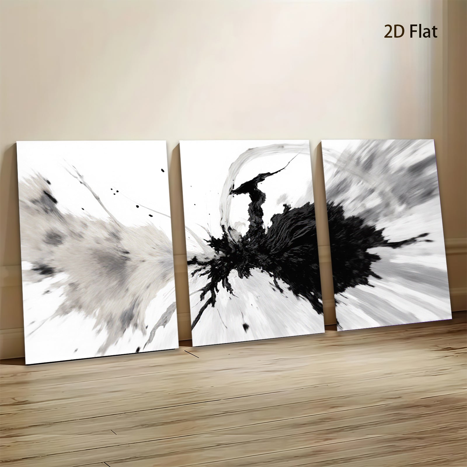 2D flat 1pc Abstract Ink Explosion Wall Art Modern Minimalist Decor Living Room Bedroom Office Gallery Wrapped Canvas Prints Coastal Farmhouse Chic Trending Now