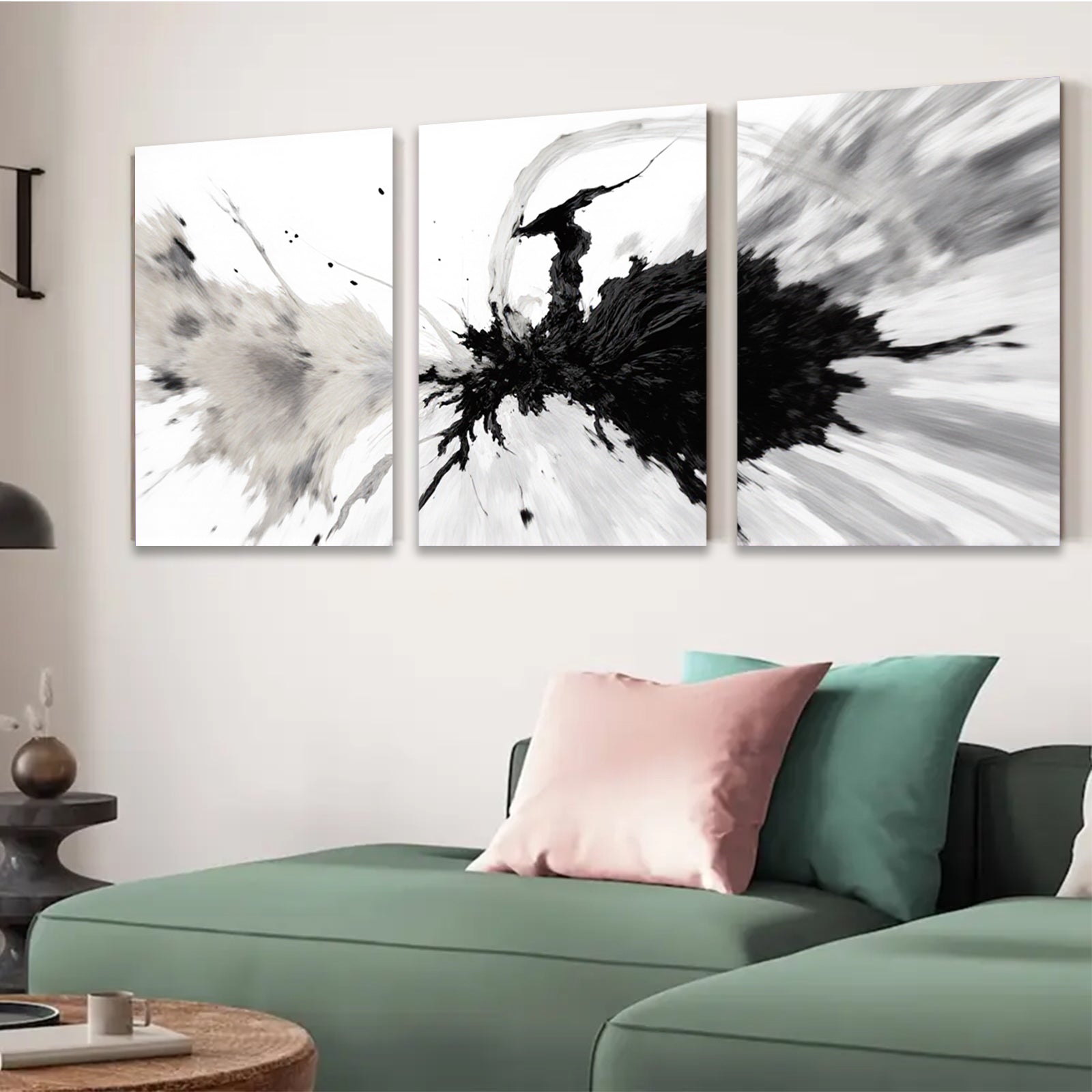 2D flat 1pc Abstract Ink Explosion Wall Art Modern Minimalist Decor Living Room Bedroom Office Gallery Wrapped Canvas Prints Coastal Farmhouse Chic Trending Now