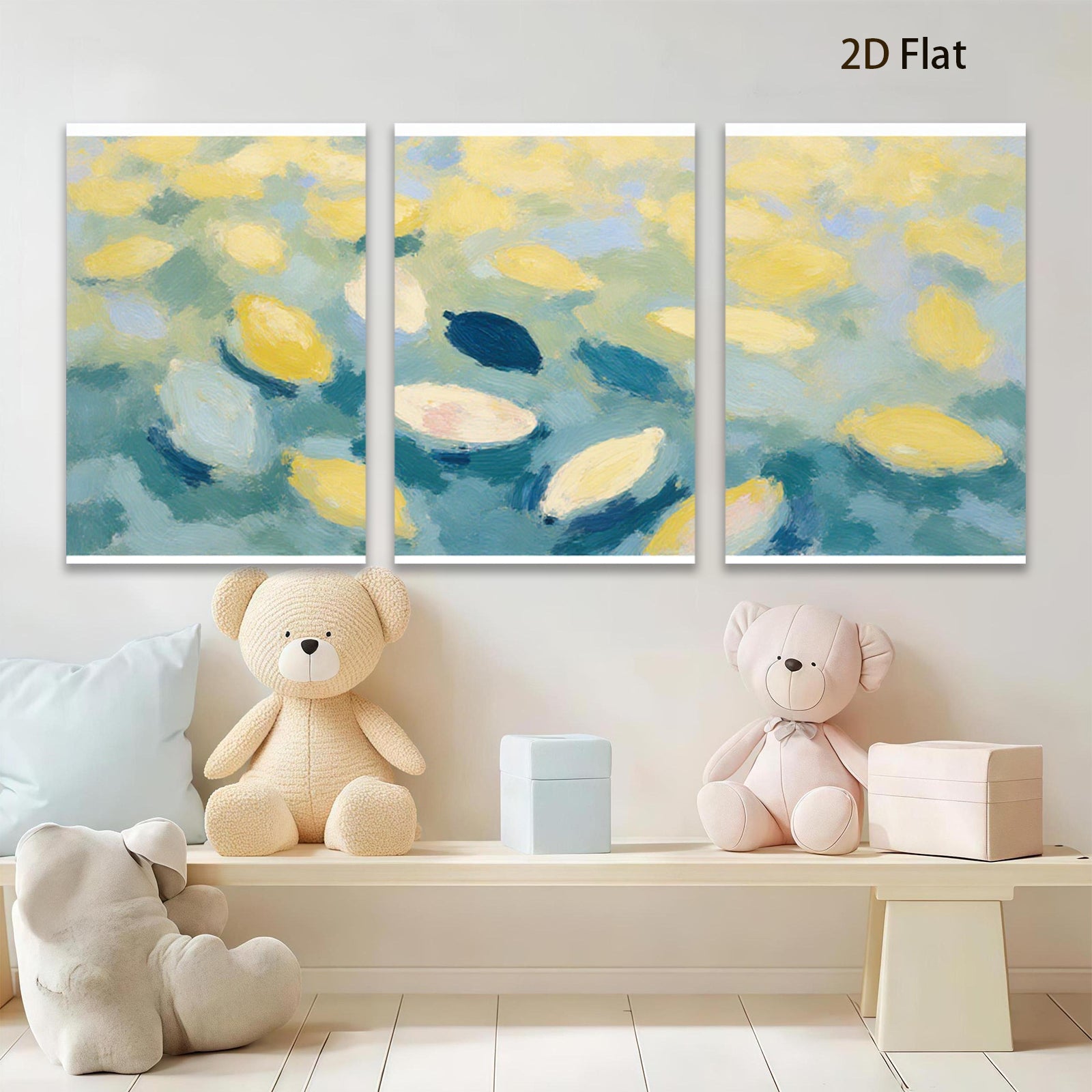 2D flat 1pc Abstract Lemon Grove Impressionist Wall Art Living Room Bedroom Modern Farmhouse Decor Canvas Painting Prints Botanical Floral Artwork
