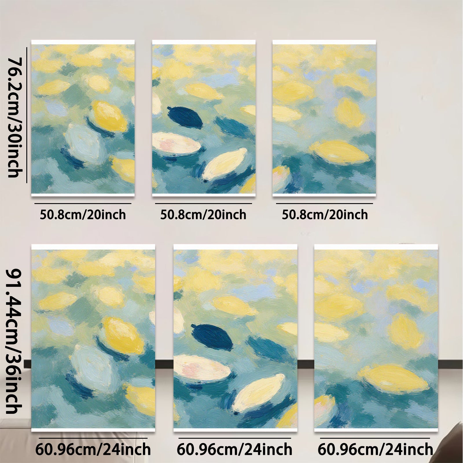 2D flat 1pc Abstract Lemon Grove Impressionist Wall Art Living Room Bedroom Modern Farmhouse Decor Canvas Painting Prints Botanical Floral Artwork