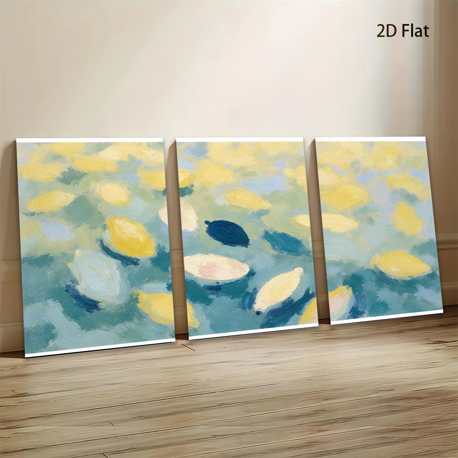 2D flat 1pc Abstract Lemon Grove Impressionist Wall Art Living Room Bedroom Modern Farmhouse Decor Canvas Painting Prints Botanical Floral Artwork