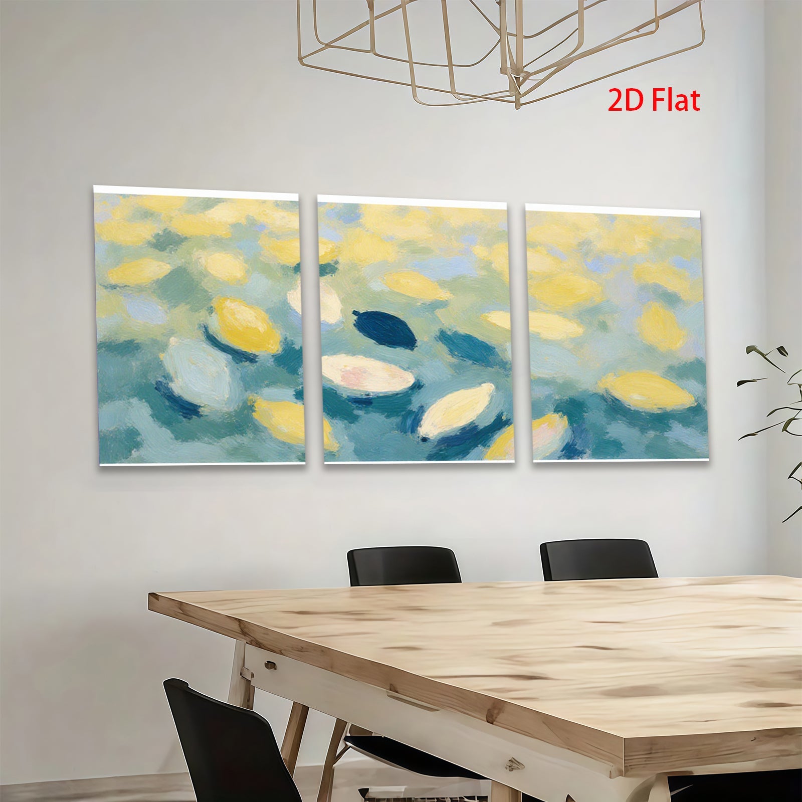 2D flat 1pc Abstract Lemon Grove Impressionist Wall Art Living Room Bedroom Modern Farmhouse Decor Canvas Painting Prints Botanical Floral Artwork