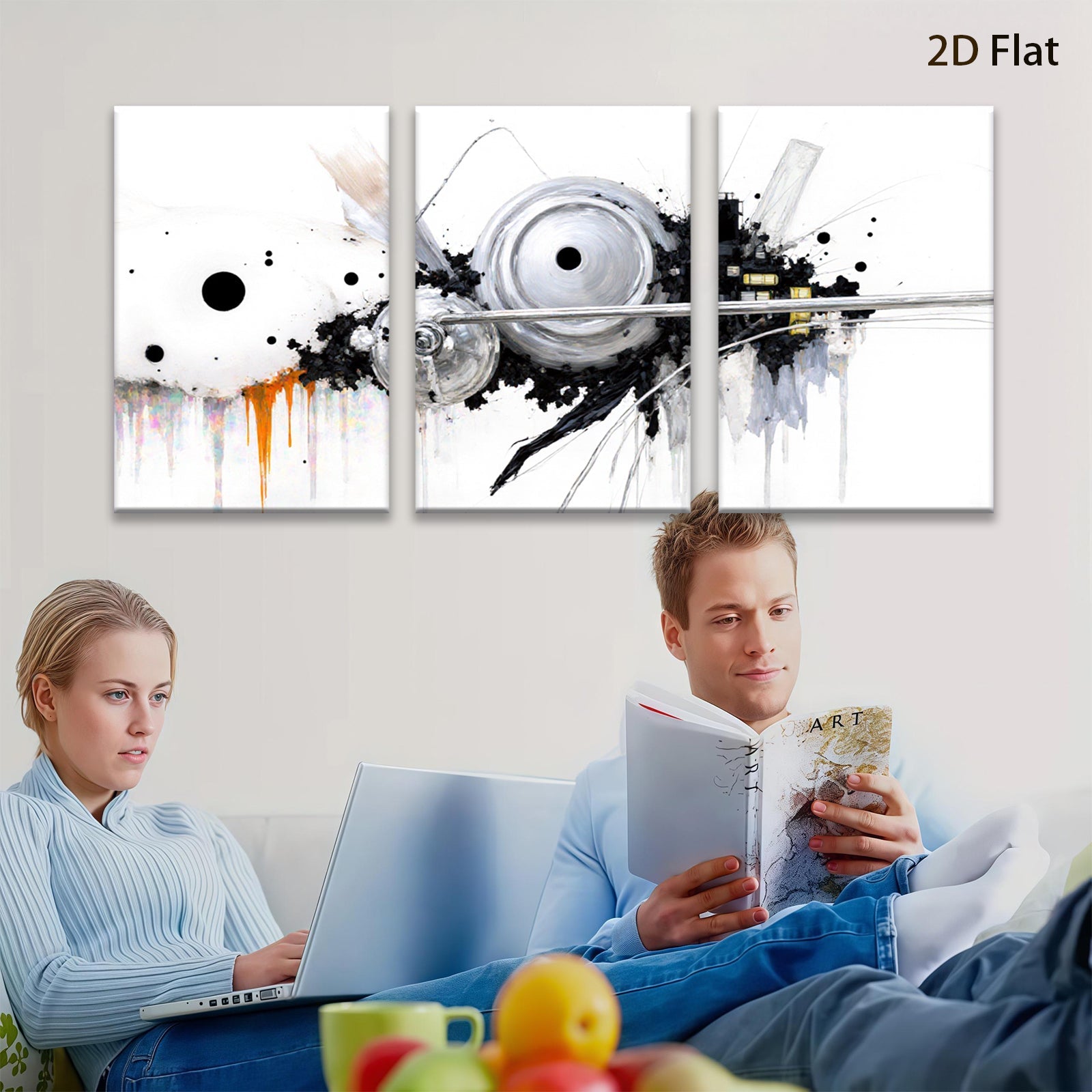 2D flat 1pc Abstract Mechanical Flight Modern Wall Art Decor Living Room Bedroom Home Office Canvas Prints Framed Ready to Hang Gallery Wrapped Giclee