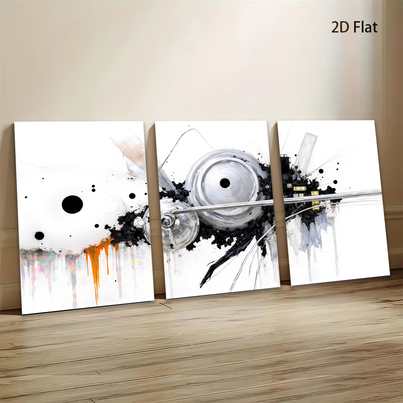 2D flat 1pc Abstract Mechanical Flight Modern Wall Art Decor Living Room Bedroom Home Office Canvas Prints Framed Ready to Hang Gallery Wrapped Giclee