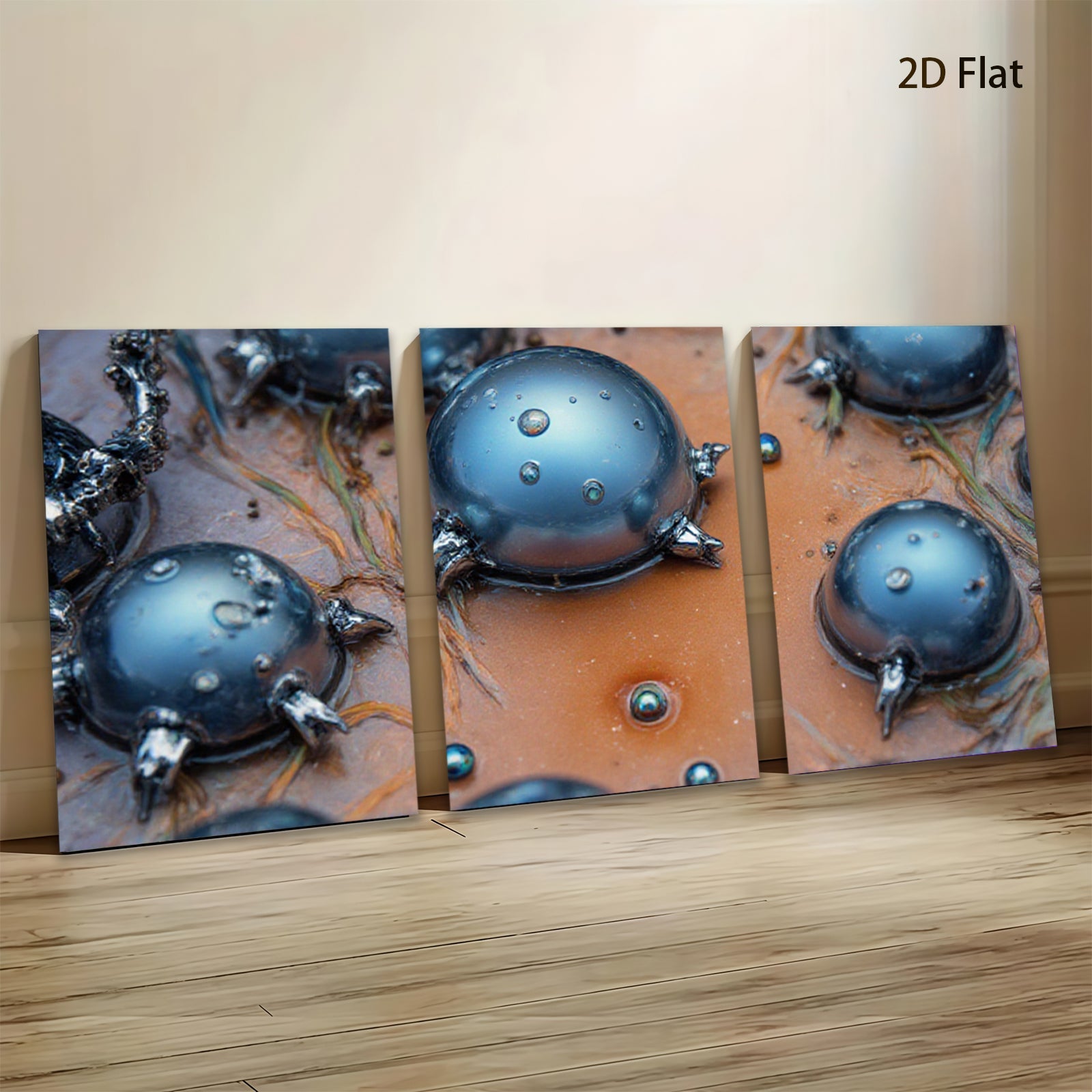 2D flat 1pc Abstract Metallic Spheres Unique Wall Art Decor Living Room Bedroom Modern Farmhouse Gallery Wrapped Canvas Prints