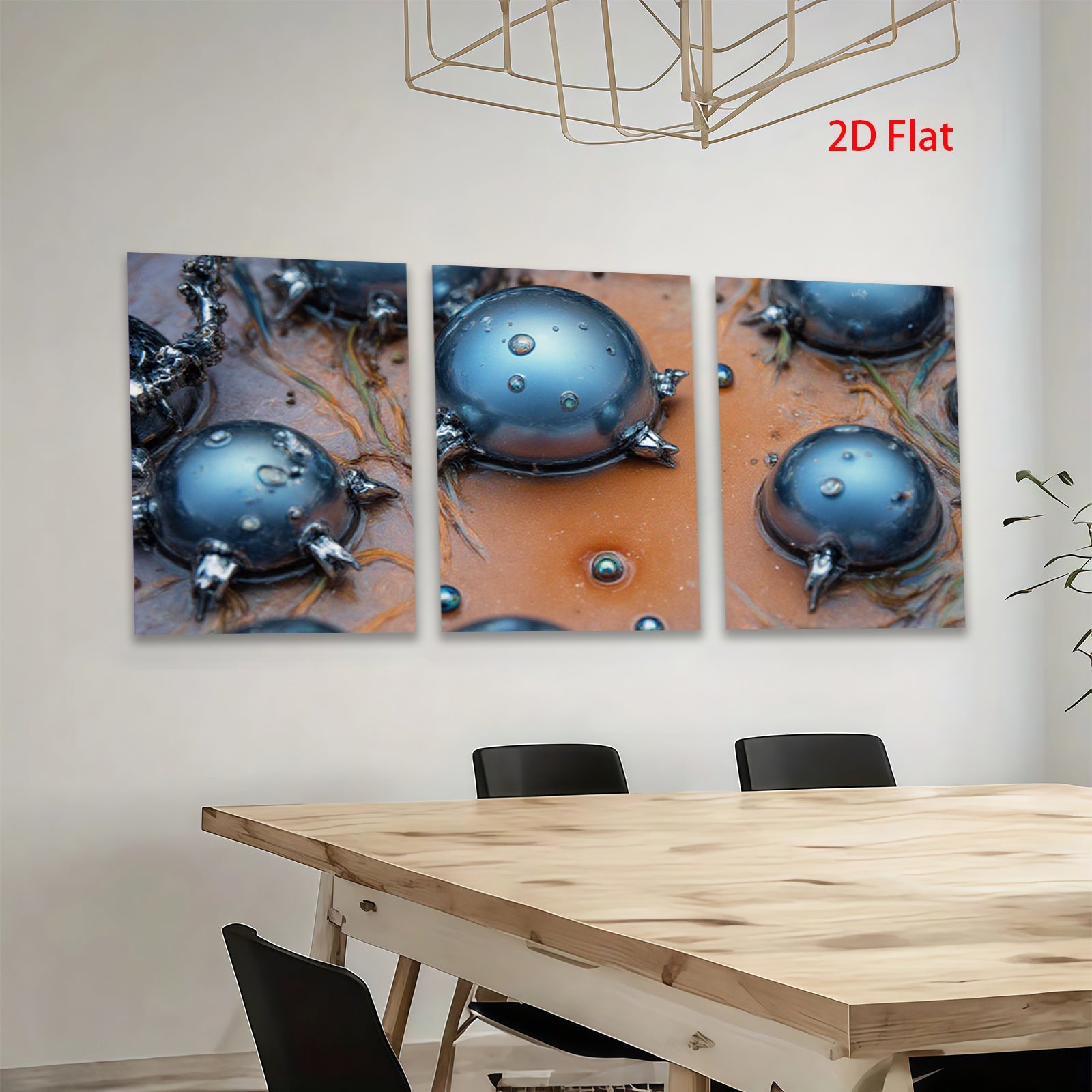 2D flat 1pc Abstract Metallic Spheres Unique Wall Art Decor Living Room Bedroom Modern Farmhouse Gallery Wrapped Canvas Prints