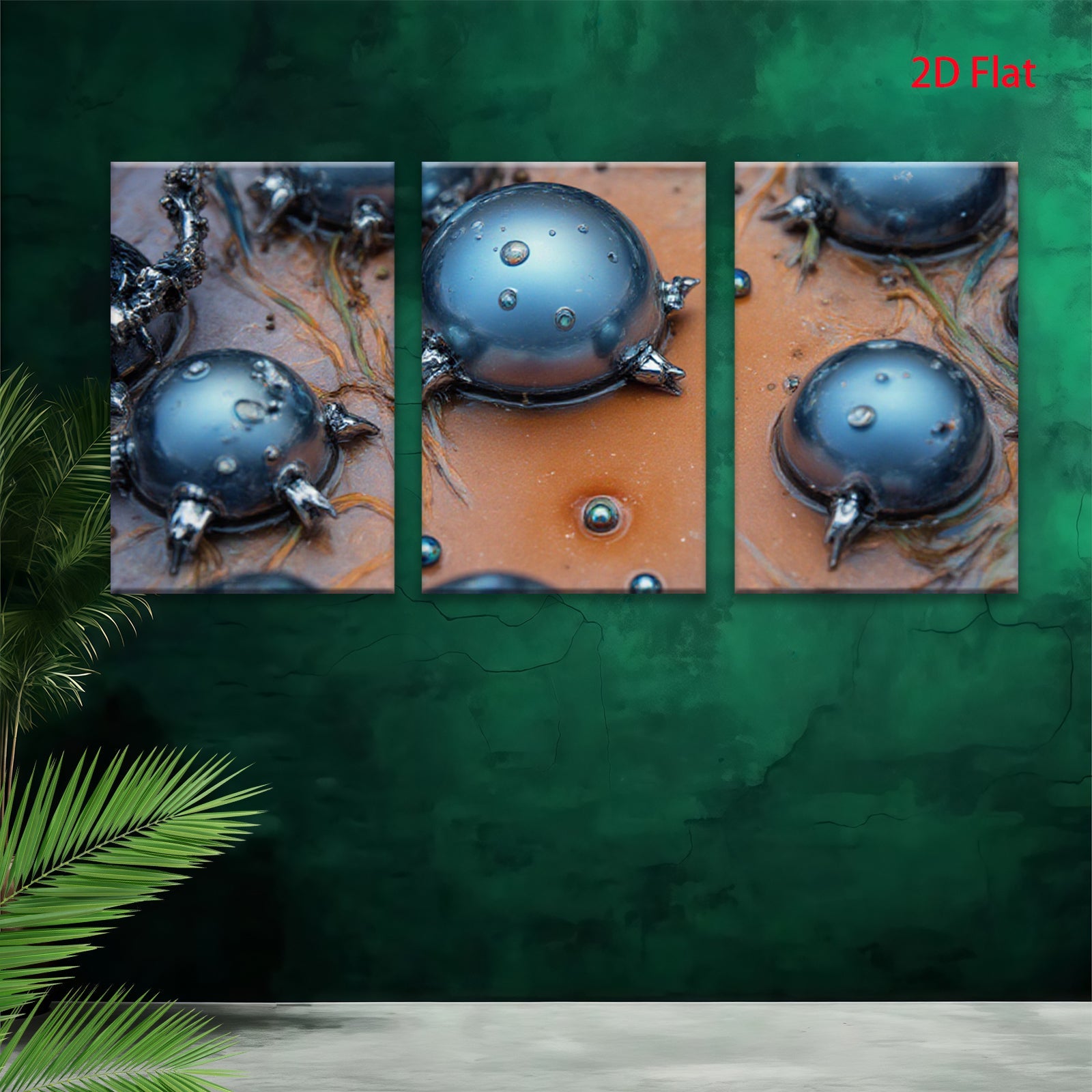 2D flat 1pc Abstract Metallic Spheres Unique Wall Art Decor Living Room Bedroom Modern Farmhouse Gallery Wrapped Canvas Prints