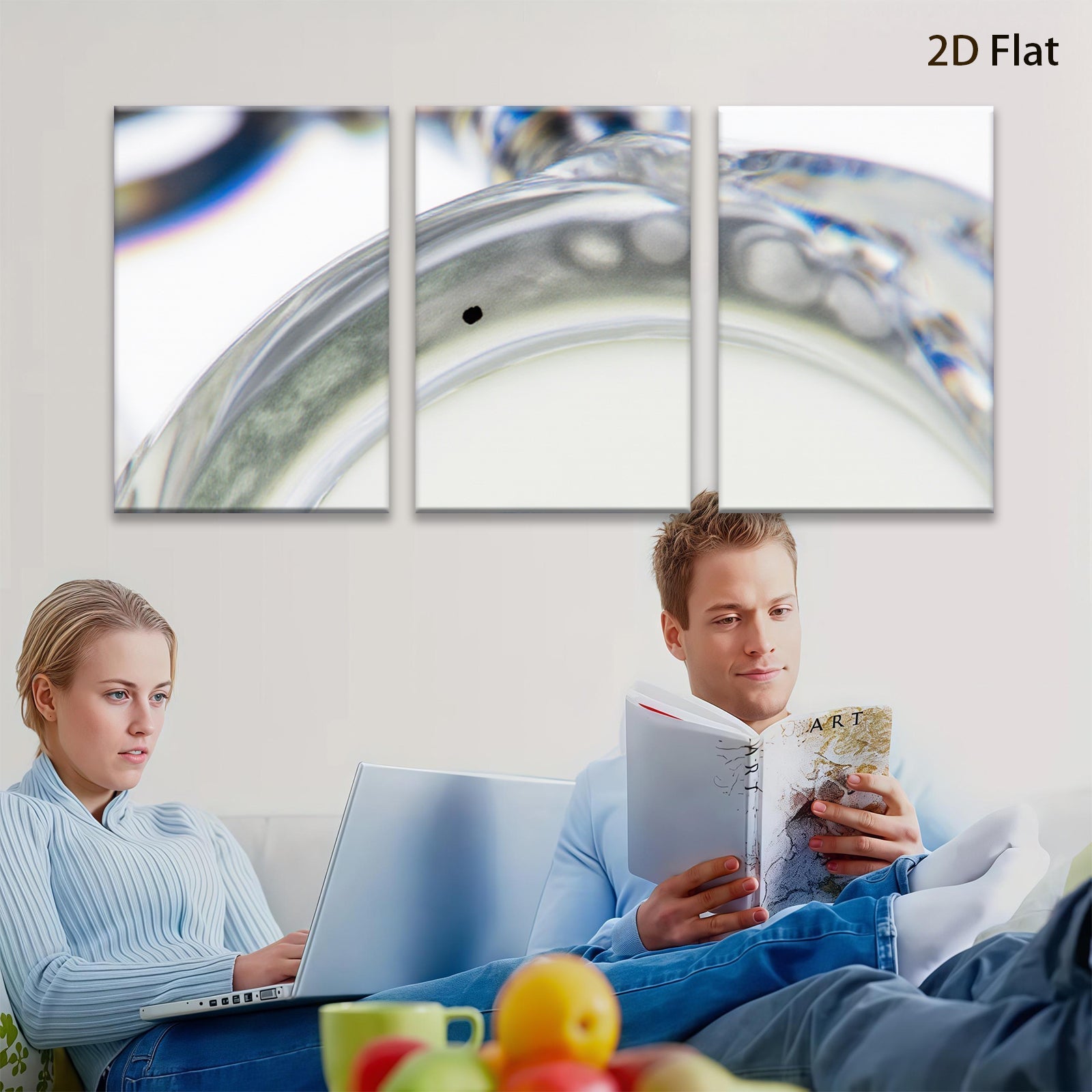 2D flat 1pc Abstract Microscopic View Artistic Wall Decor Living Room Bedroom Modern Farmhouse Gallery Wrapped Canvas Print Ready to Hang