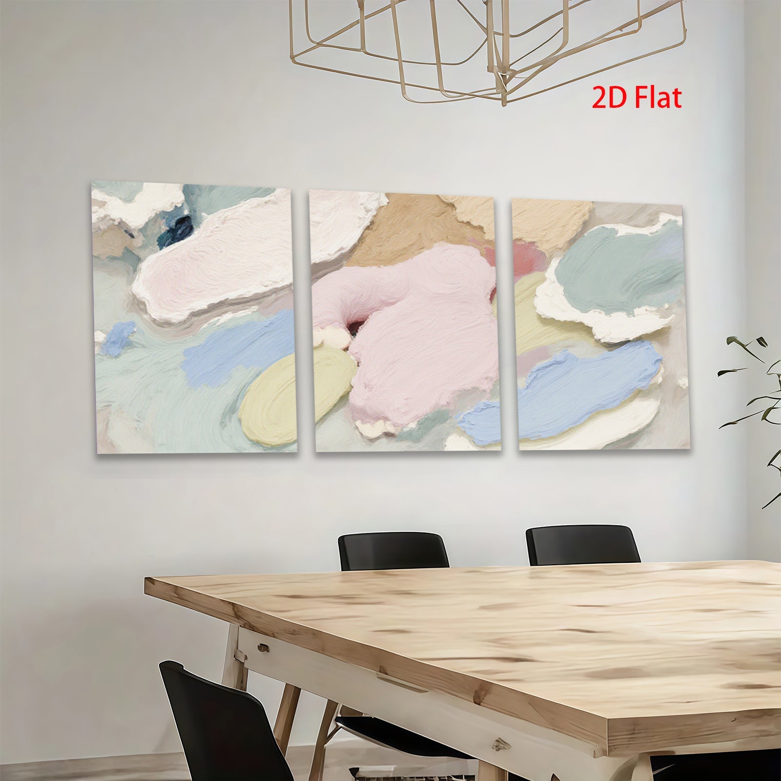 2D flat 1pc Abstract Pastel Blooms Modern Wall Art Canvas Painting for Living Room Bedroom Decor Farmhouse Style Gallery Wrapped Ready to Hang