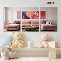 2D flat 1pc Abstract Pink Bloom Canvas Wall Art Living Room Bedroom Decor Modern Farmhouse Gallery Wrapped Ready to Hang Large Size