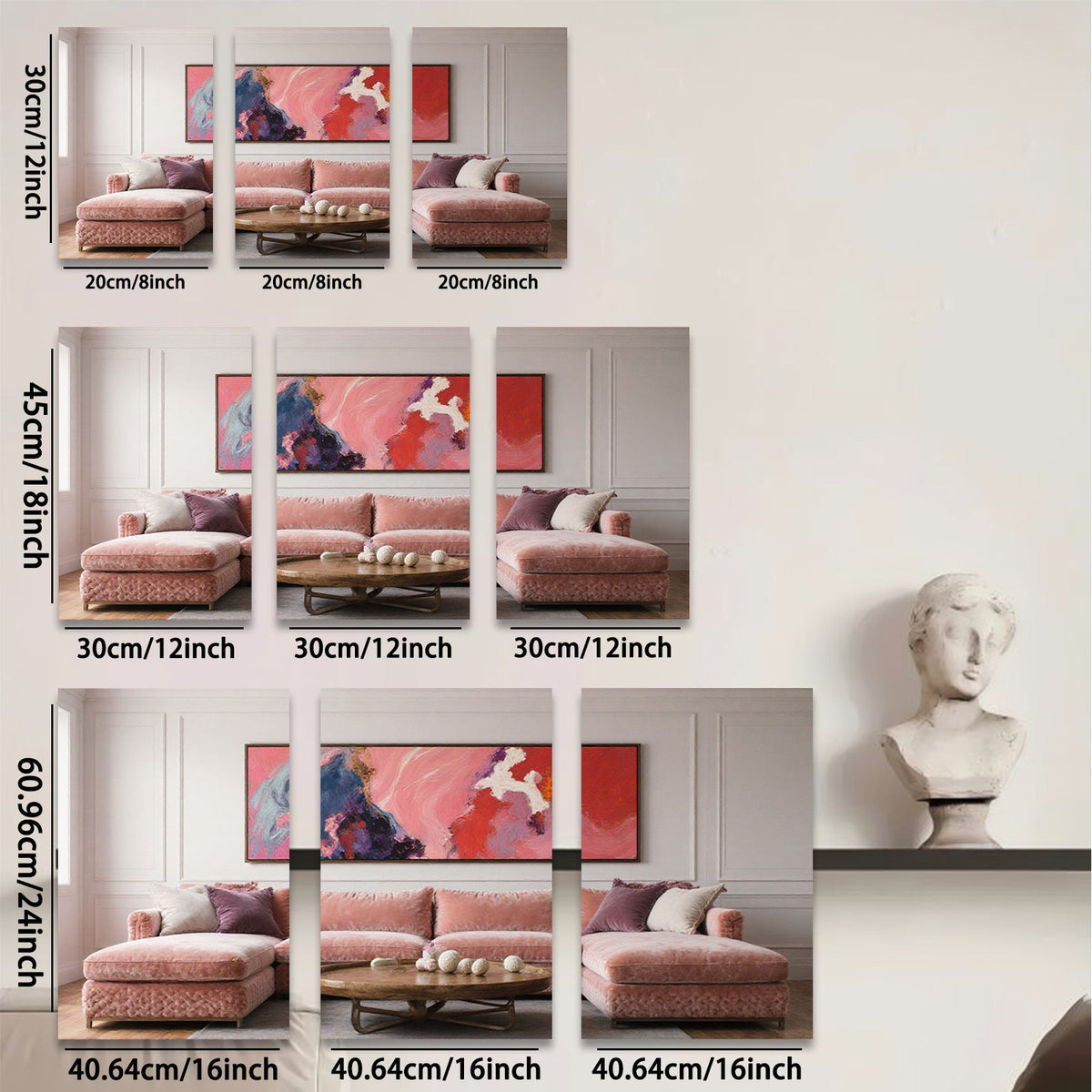 2D flat 1pc Abstract Pink Bloom Canvas Wall Art Living Room Bedroom Decor Modern Farmhouse Gallery Wrapped Ready to Hang Large Size