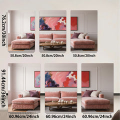2D flat 1pc Abstract Pink Bloom Canvas Wall Art Living Room Bedroom Decor Modern Farmhouse Gallery Wrapped Ready to Hang Large Size