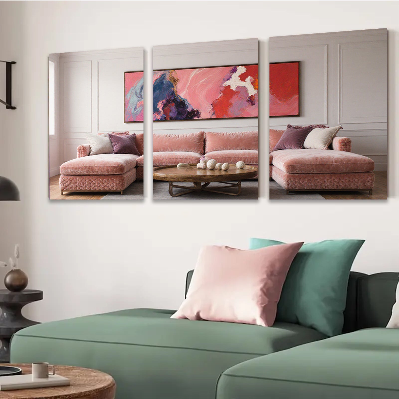 2D flat 1pc Abstract Pink Bloom Canvas Wall Art Living Room Bedroom Decor Modern Farmhouse Gallery Wrapped Ready to Hang Large Size