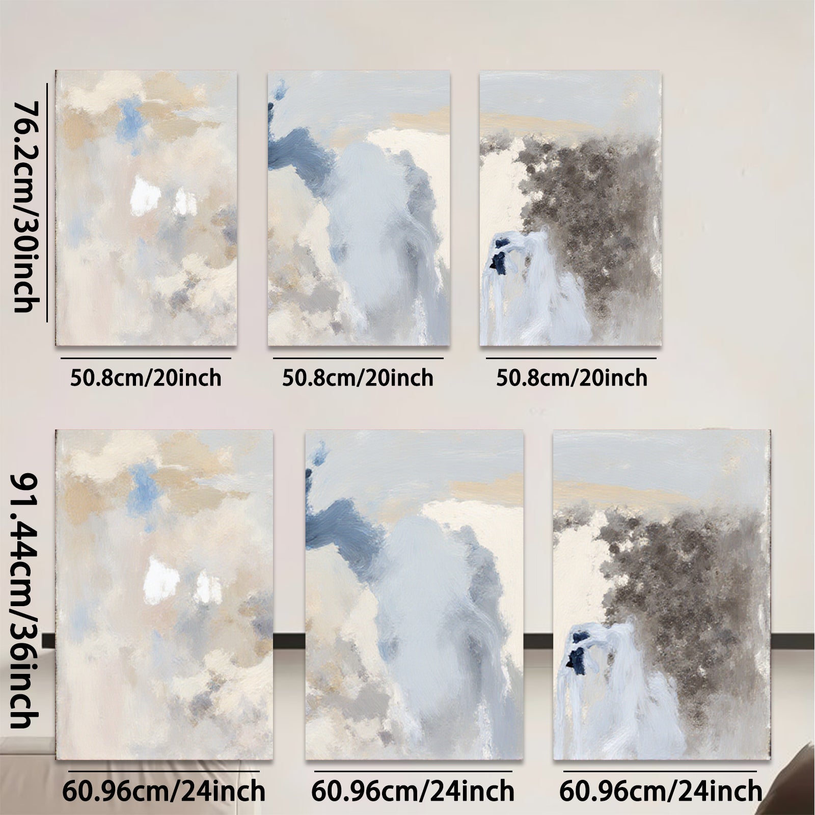 2D flat 1pc Abstract Sky Wash Coastal Home Decor Farmhouse Wall Art Modern Living Room Bedroom Canvas Print Large Size