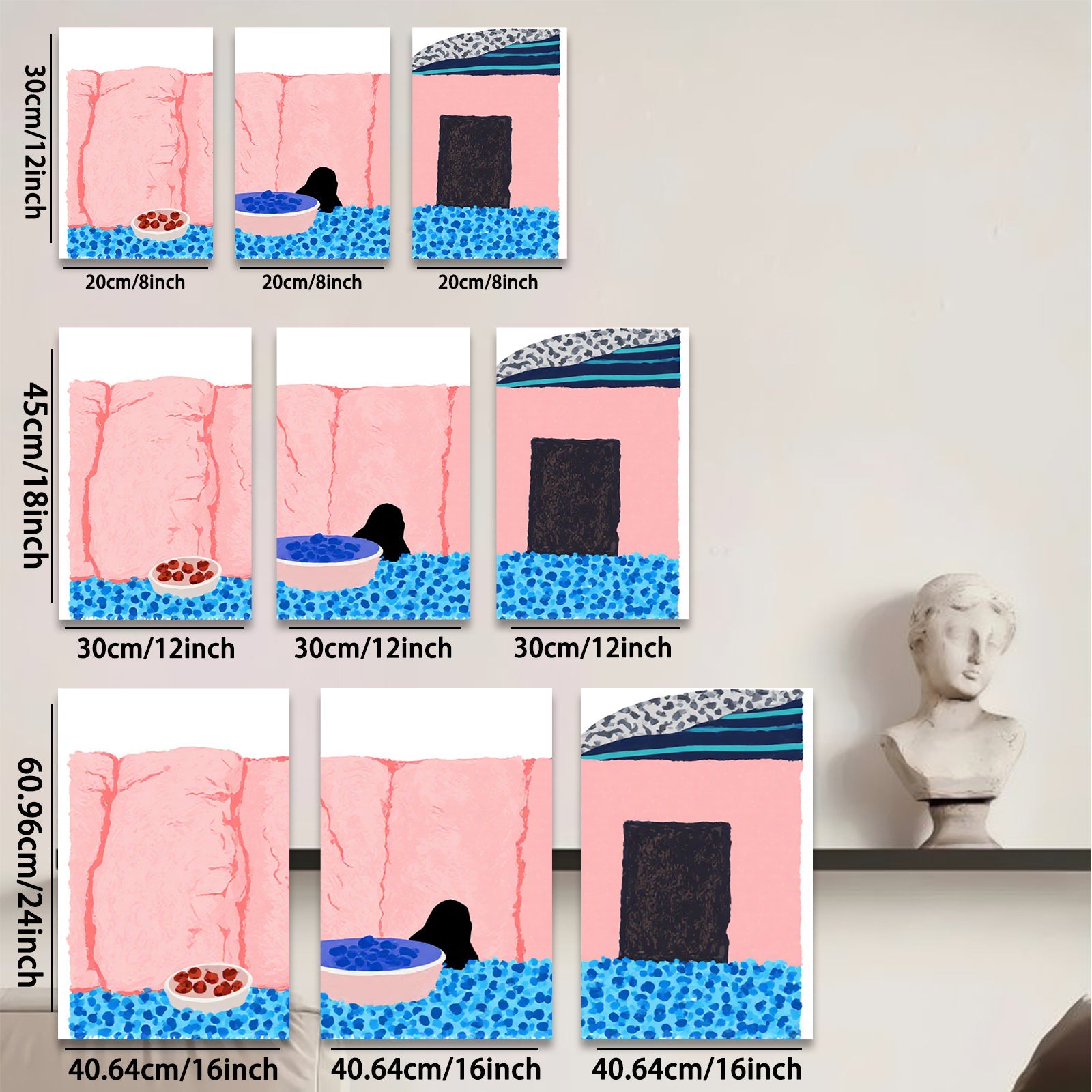 2D flat 1pc Abstract Still Life with Bowls Modern Farmhouse Wall Art Living Room Bedroom Decor Canvas Prints Minimalist Aesthetic Home Accents