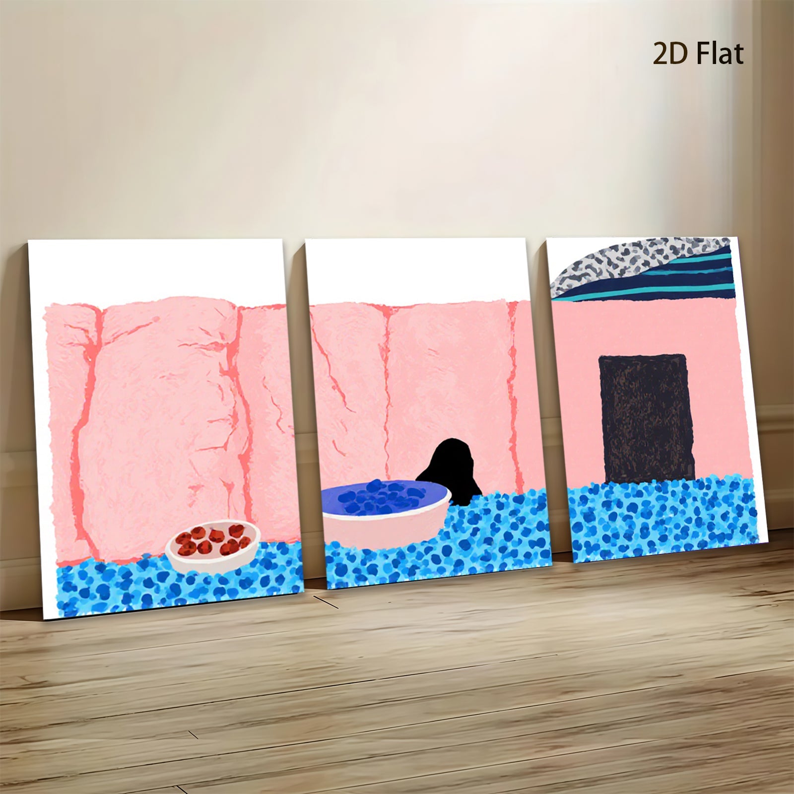 2D flat 1pc Abstract Still Life with Bowls Modern Farmhouse Wall Art Living Room Bedroom Decor Canvas Prints Minimalist Aesthetic Home Accents