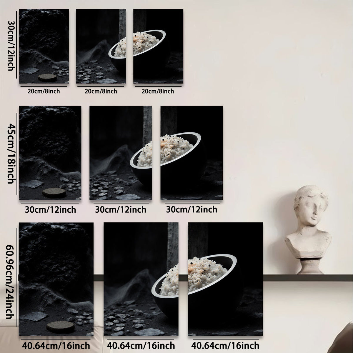 2D flat 1pc Abstract Stone Bowl Still Life Modern Farmhouse Wall Art Dining Room Living Room Gallery Wrapped Canvas Prints Ready to Hang