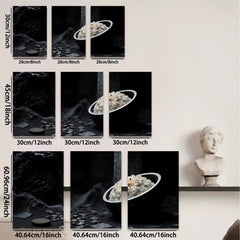 2D flat 1pc Abstract Stone Bowl Still Life Modern Farmhouse Wall Art Dining Room Living Room Gallery Wrapped Canvas Prints Ready to Hang