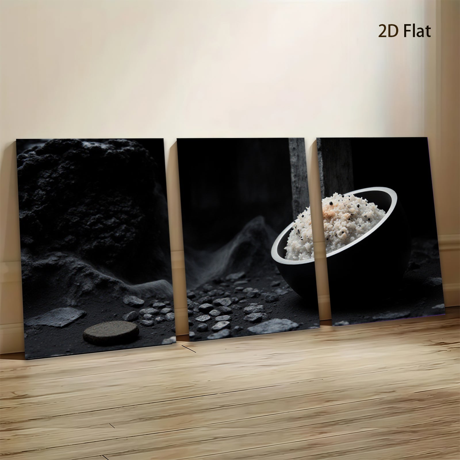 2D flat 1pc Abstract Stone Bowl Still Life Modern Farmhouse Wall Art Dining Room Living Room Gallery Wrapped Canvas Prints Ready to Hang