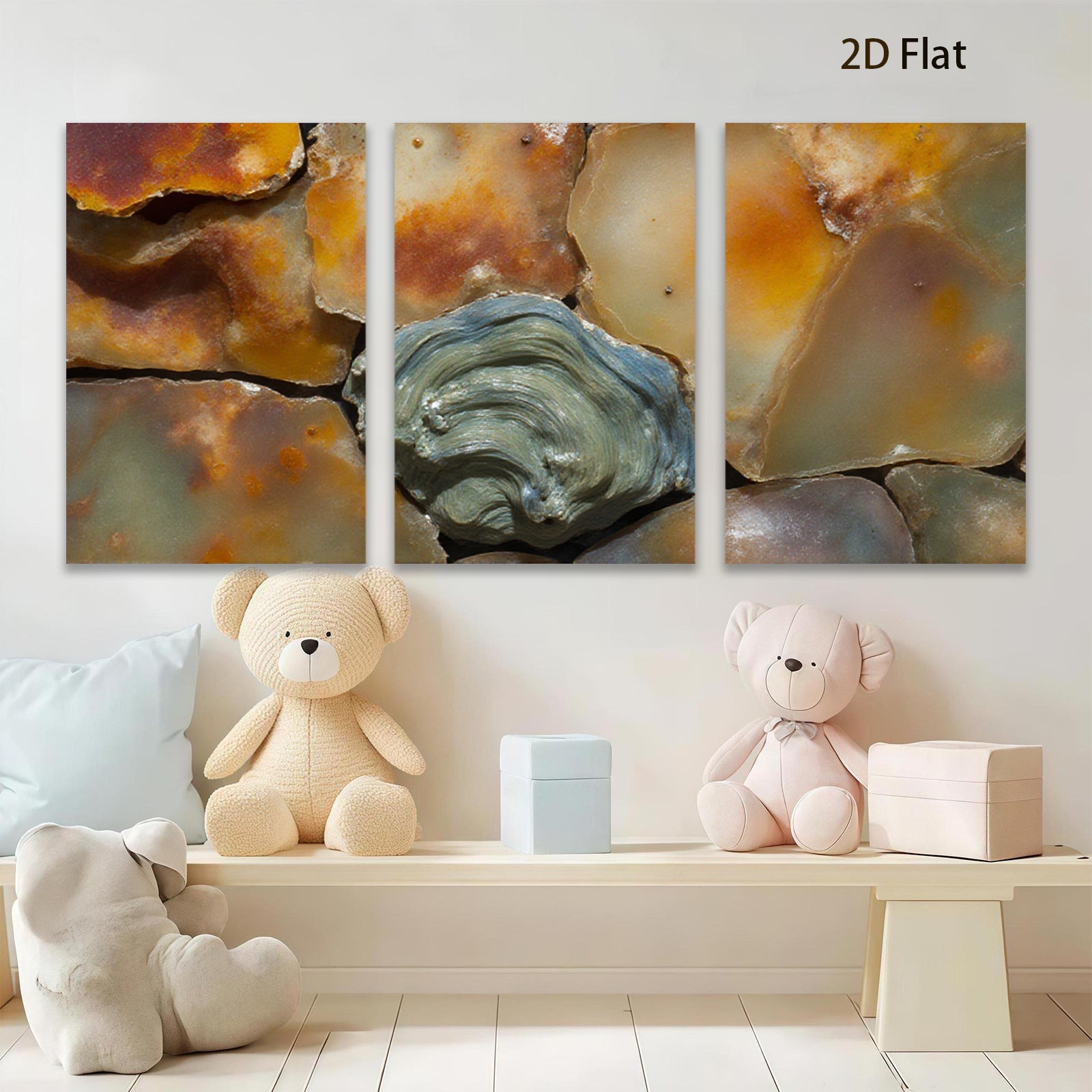 2D flat 1pc Abstract Stone Texture Wall Art Coastal Home Decor Living Room Bedroom Modern Farmhouse Gallery Wrapped Canvas Print