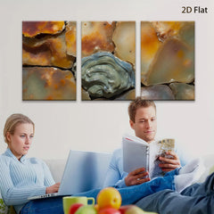 2D flat 1pc Abstract Stone Texture Wall Art Coastal Home Decor Living Room Bedroom Modern Farmhouse Gallery Wrapped Canvas Print