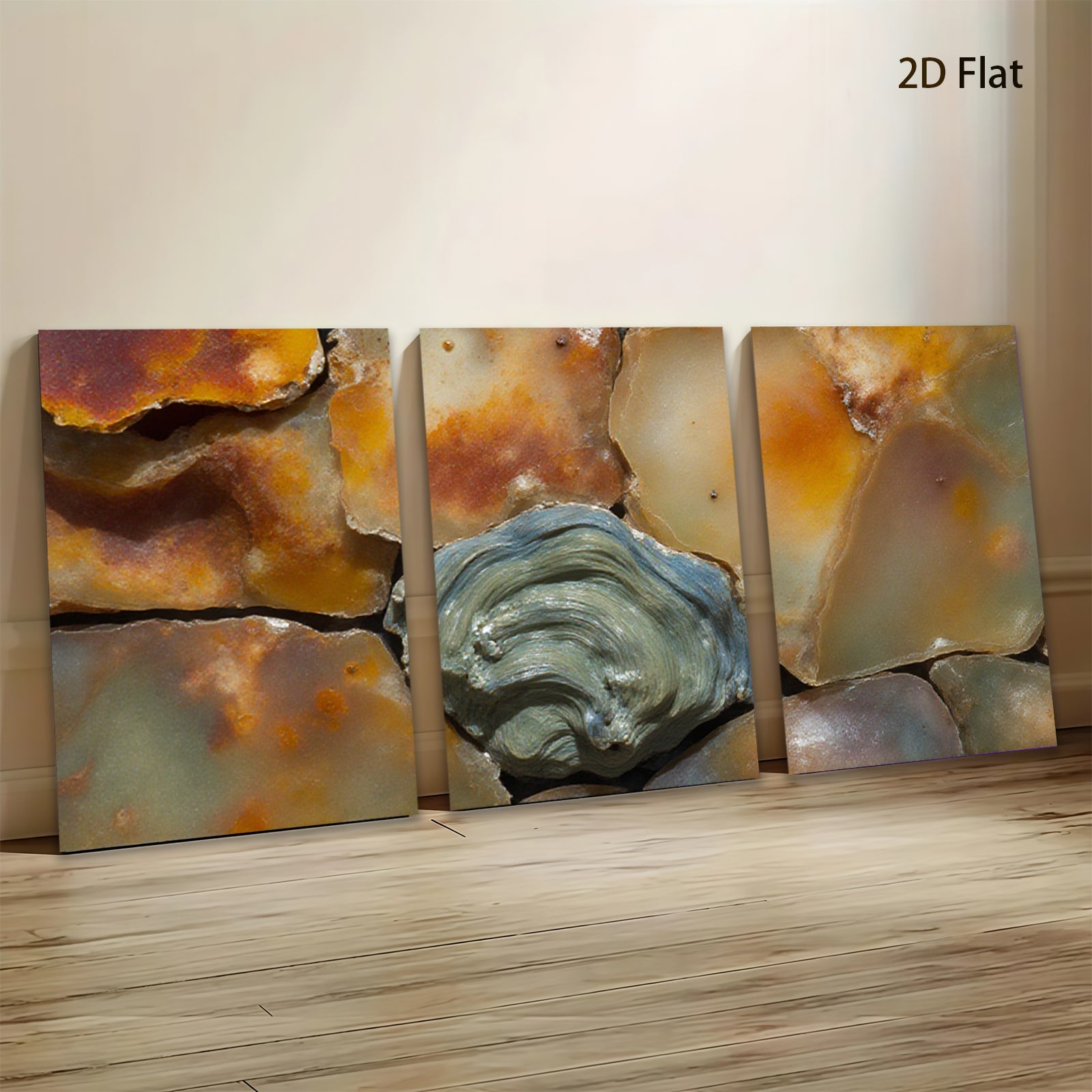 2D flat 1pc Abstract Stone Texture Wall Art Coastal Home Decor Living Room Bedroom Modern Farmhouse Gallery Wrapped Canvas Print