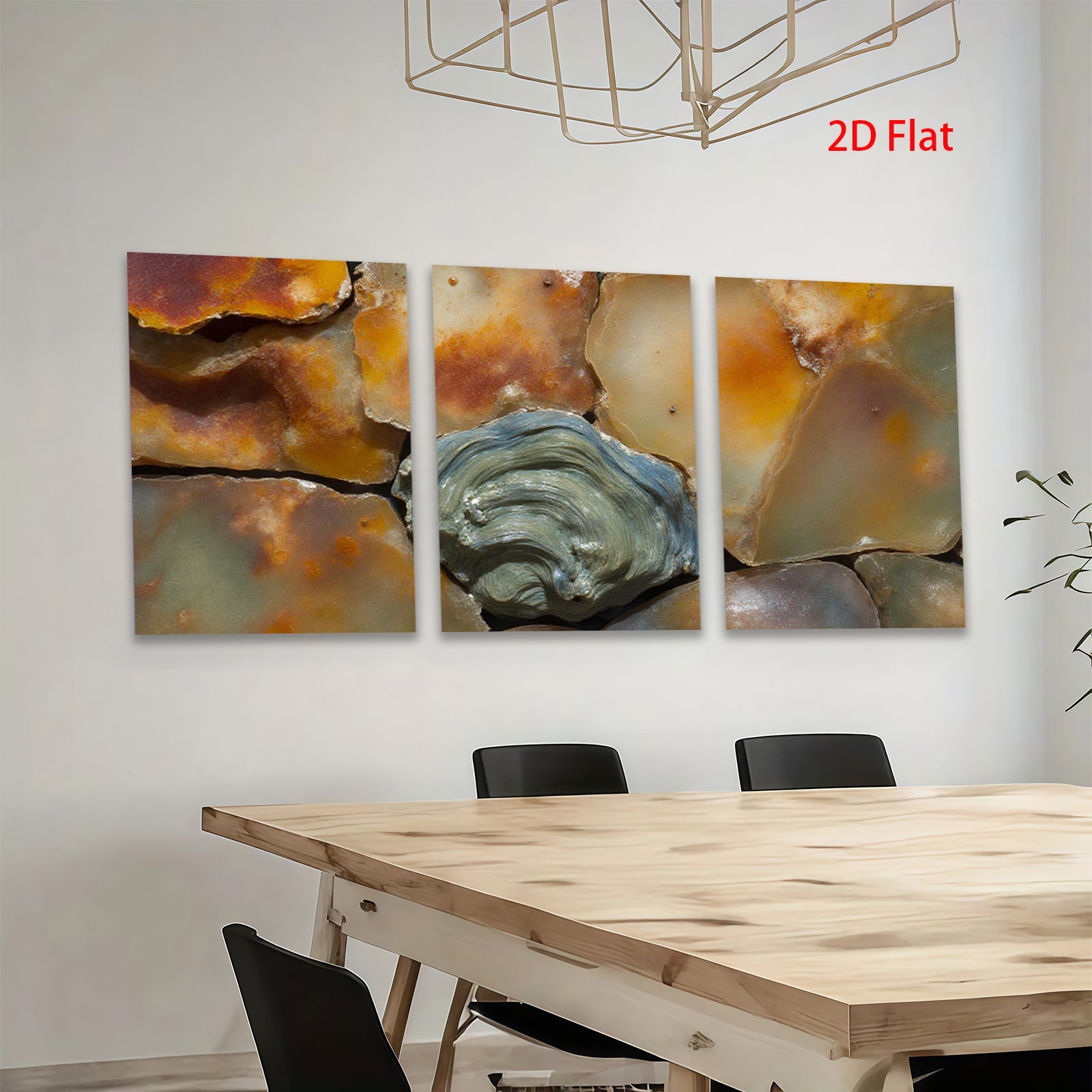 2D flat 1pc Abstract Stone Texture Wall Art Coastal Home Decor Living Room Bedroom Modern Farmhouse Gallery Wrapped Canvas Print