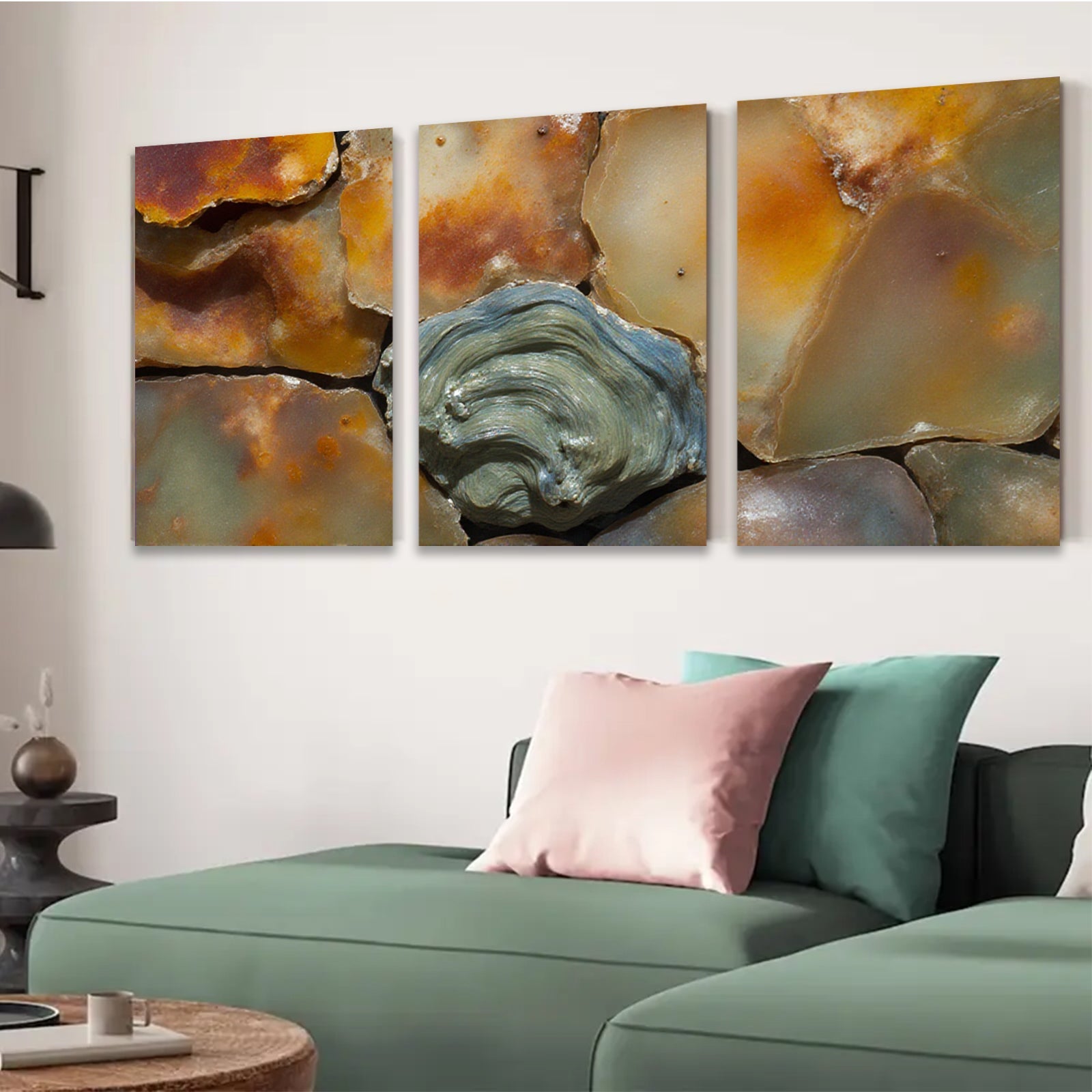 2D flat 1pc Abstract Stone Texture Wall Art Coastal Home Decor Living Room Bedroom Modern Farmhouse Gallery Wrapped Canvas Print