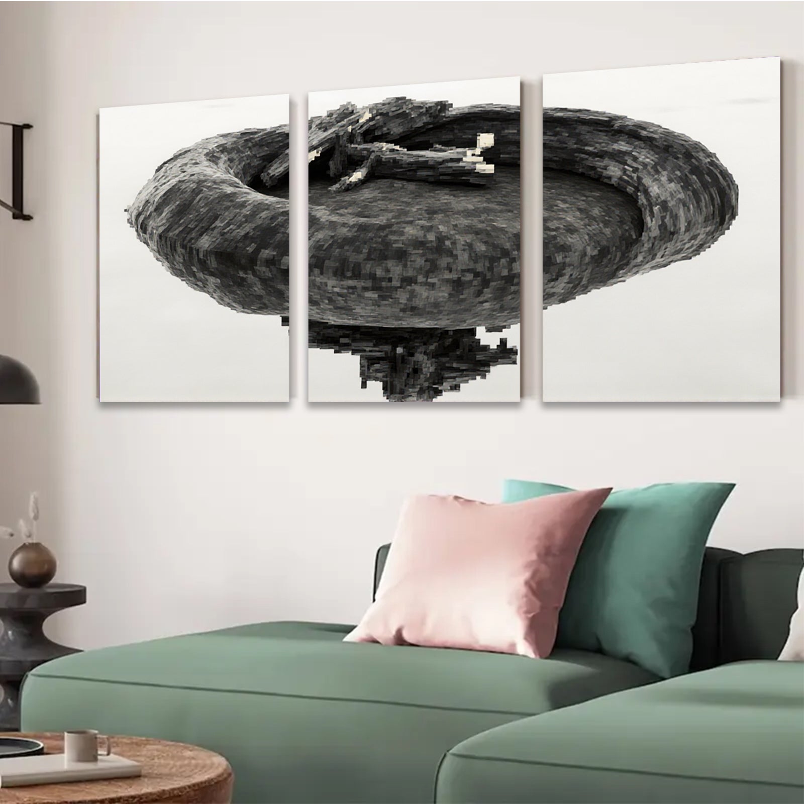 2D flat 1pc Abstract Swirl Graphite Drawing Modern Wall Art Decor Living Room Bedroom Gallery Wrapped Canvas Farmhouse Style Coastal Home Decor Trending Now