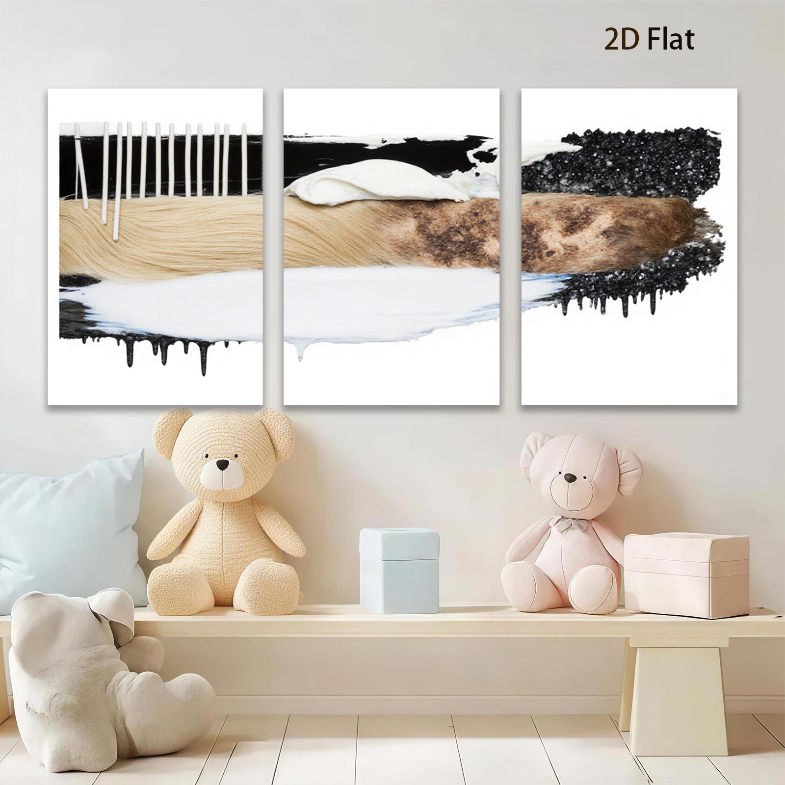 2D flat 1pc Abstract Texture Brushstrokes Modern Wall Art Canvas Prints Living Room Bedroom Decor Gallery Wrapped Stretched Framed Ready to Hang