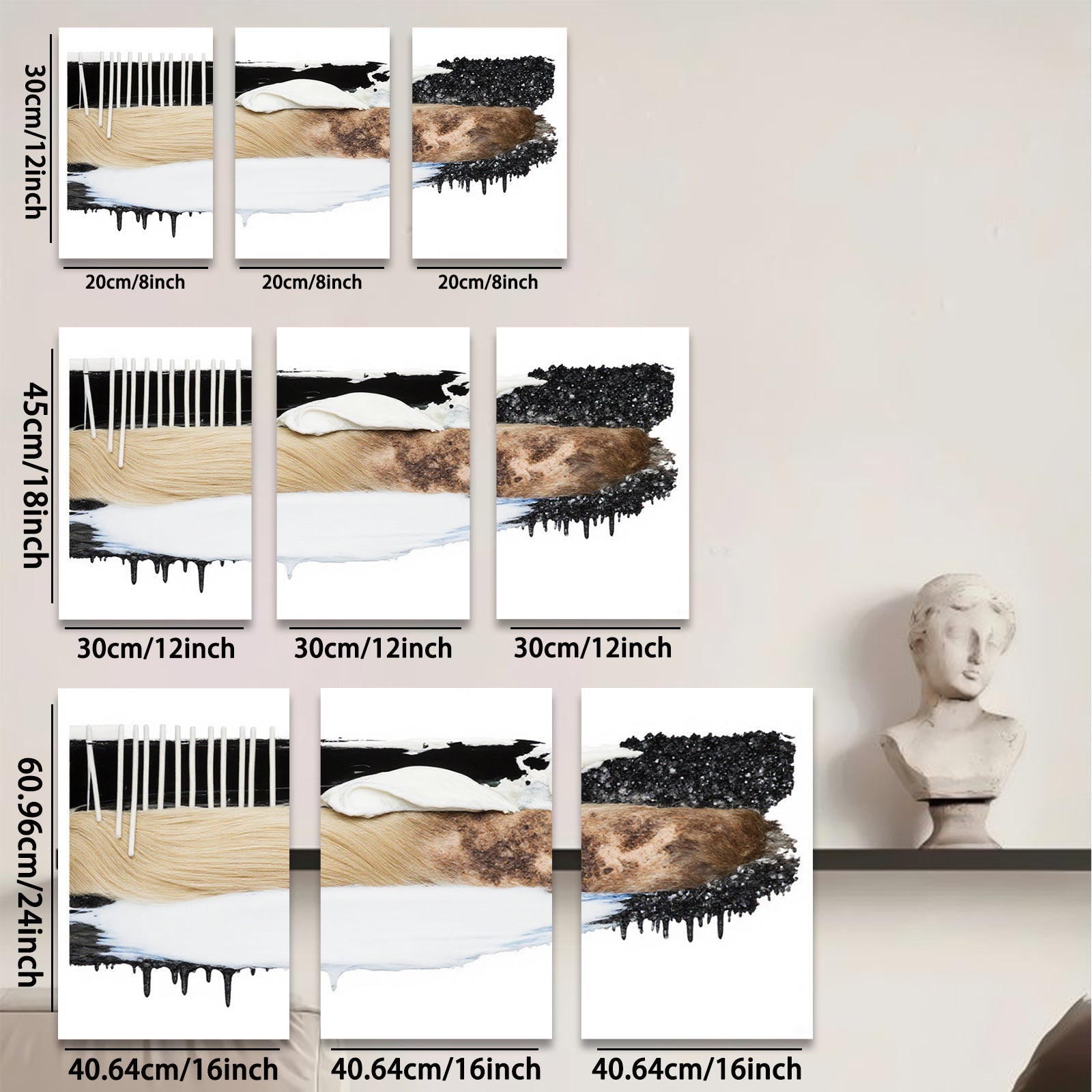 2D flat 1pc Abstract Texture Brushstrokes Modern Wall Art Canvas Prints Living Room Bedroom Decor Gallery Wrapped Stretched Framed Ready to Hang