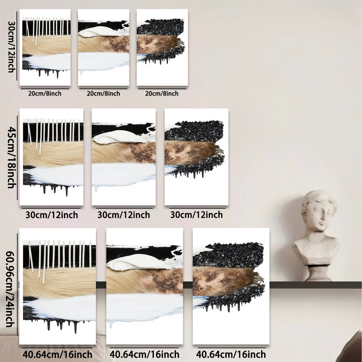 2D flat 1pc Abstract Texture Brushstrokes Modern Wall Art Canvas Prints Living Room Bedroom Decor Gallery Wrapped Stretched Framed Ready to Hang