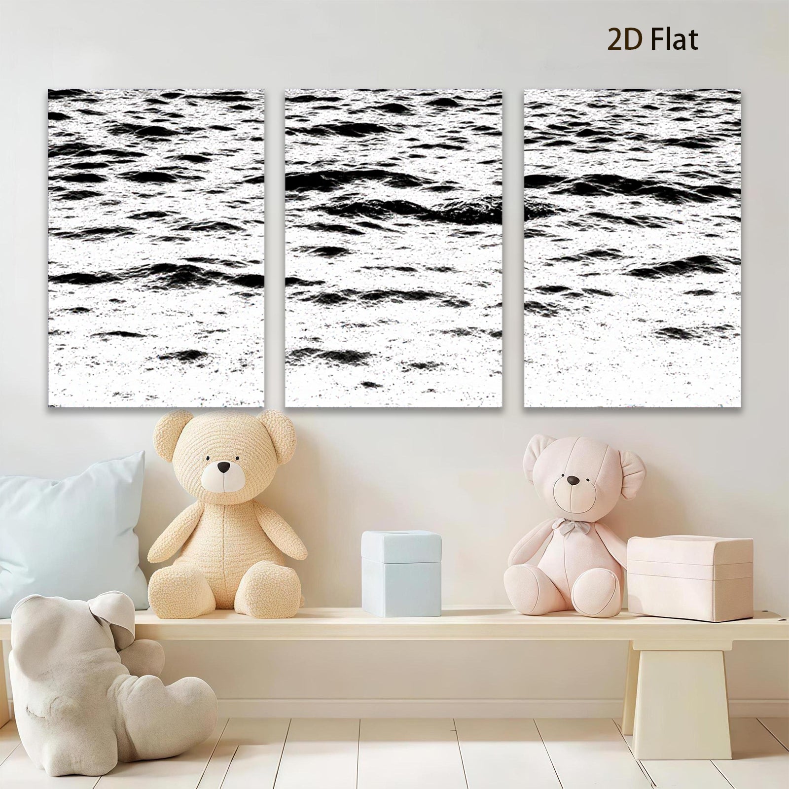 2D flat 1pc Abstract Texture Canvas Wall Art Modern Farmhouse Decor Living Room Bedroom Gallery Wrapped Ready to Hang Coastal Home Decor