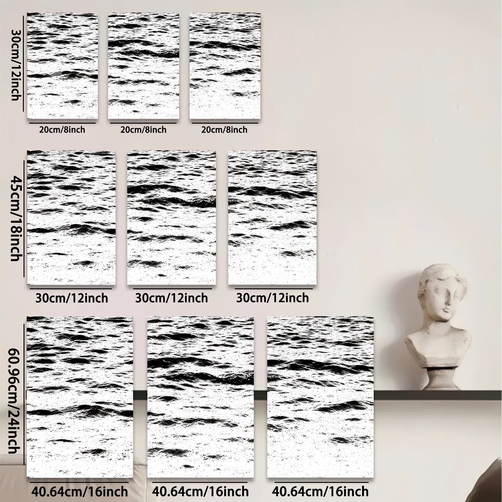 2D flat 1pc Abstract Texture Canvas Wall Art Modern Farmhouse Decor Living Room Bedroom Gallery Wrapped Ready to Hang Coastal Home Decor