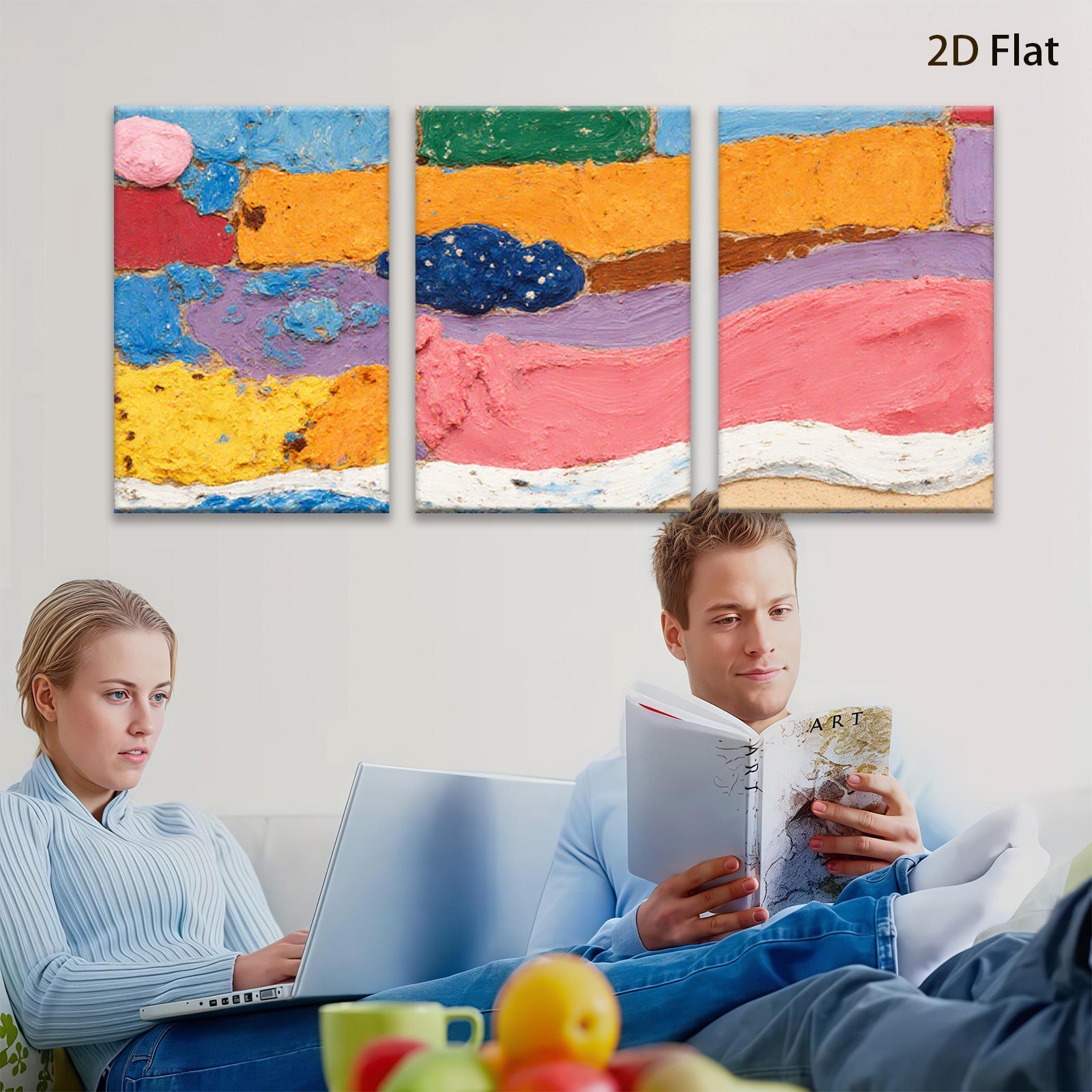 2D flat 1pc Abstract Textured Canvas Wall Art Modern Farmhouse Living Room Bedroom Decor Gallery Wrapped Ready to Hang Canvas Prints