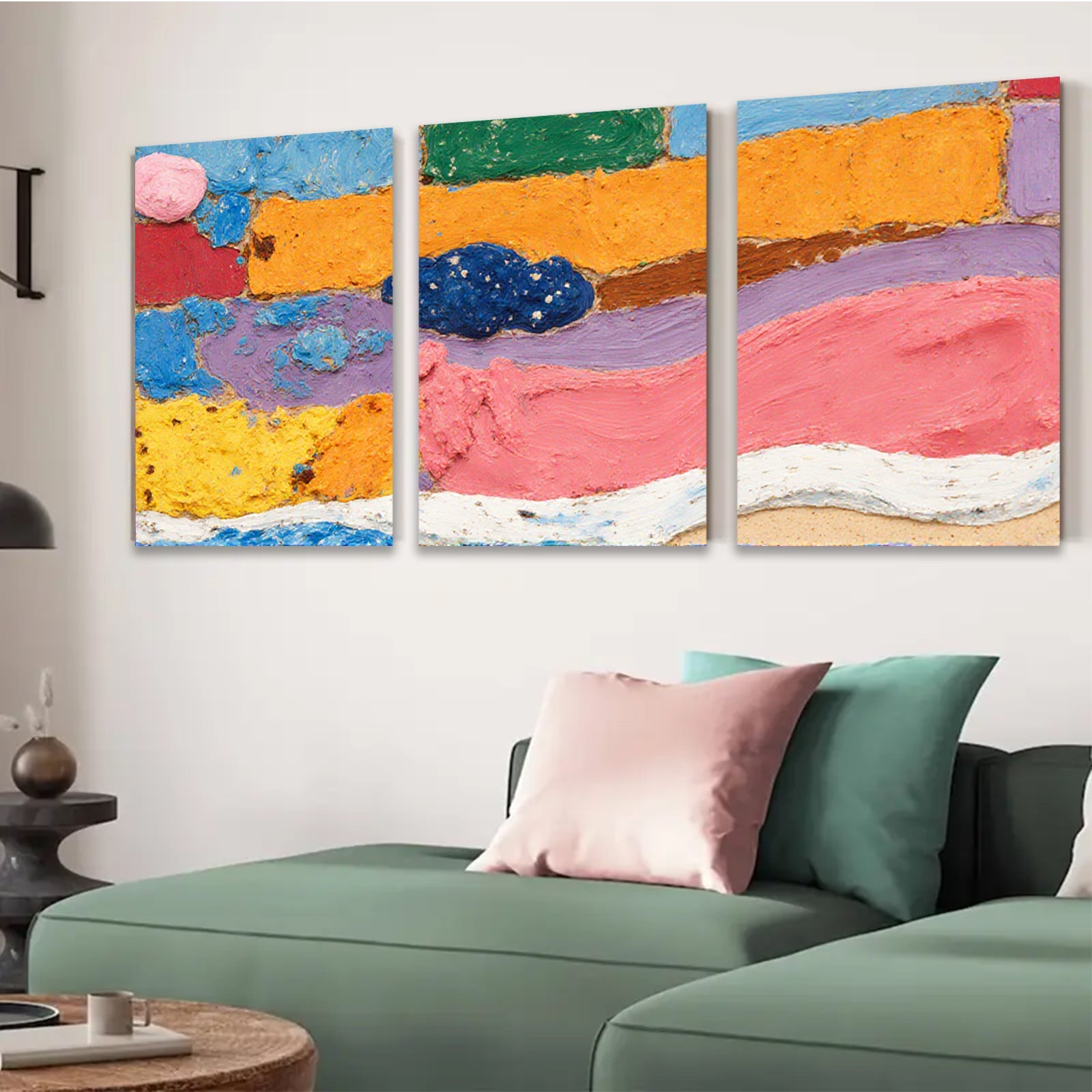 2D flat 1pc Abstract Textured Canvas Wall Art Modern Farmhouse Living Room Bedroom Decor Gallery Wrapped Ready to Hang Canvas Prints