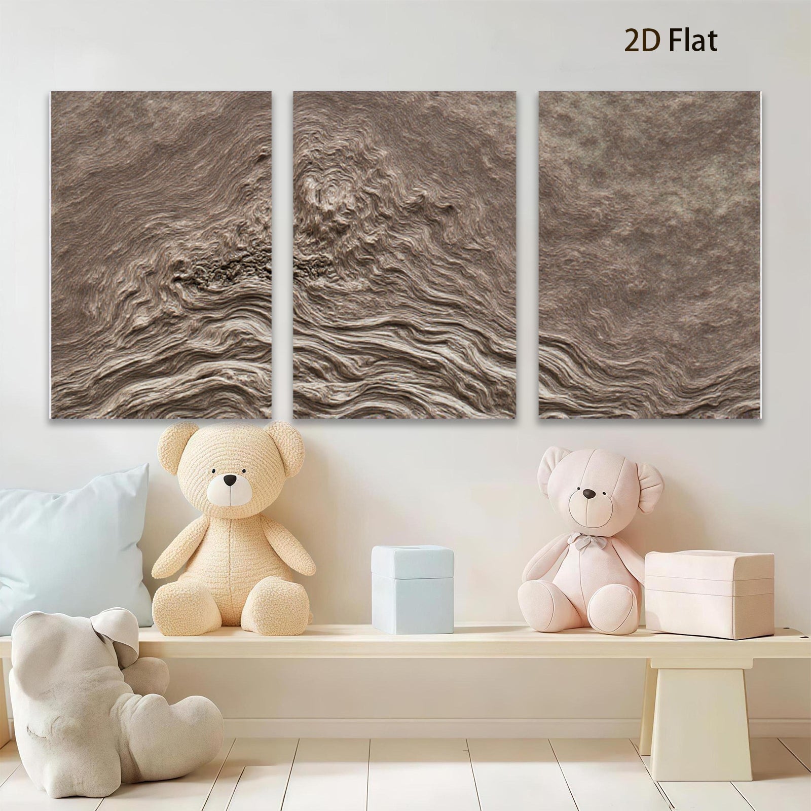 2D flat 1pc Abstract Textured Earth Tones Wall Art for Living Room Bedroom Home Decor Canvas Prints Modern Farmhouse Rustic Gallery Wrapped