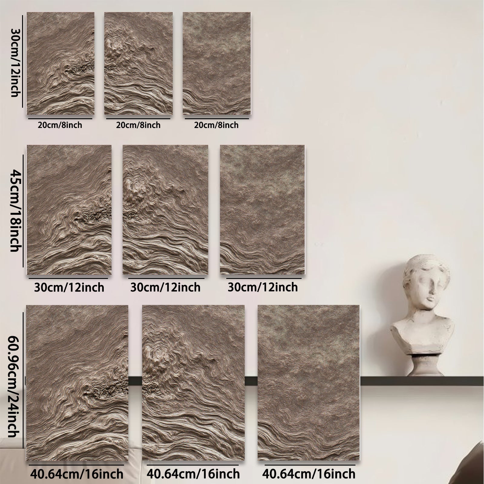 2D flat 1pc Abstract Textured Earth Tones Wall Art for Living Room Bedroom Home Decor Canvas Prints Modern Farmhouse Rustic Gallery Wrapped
