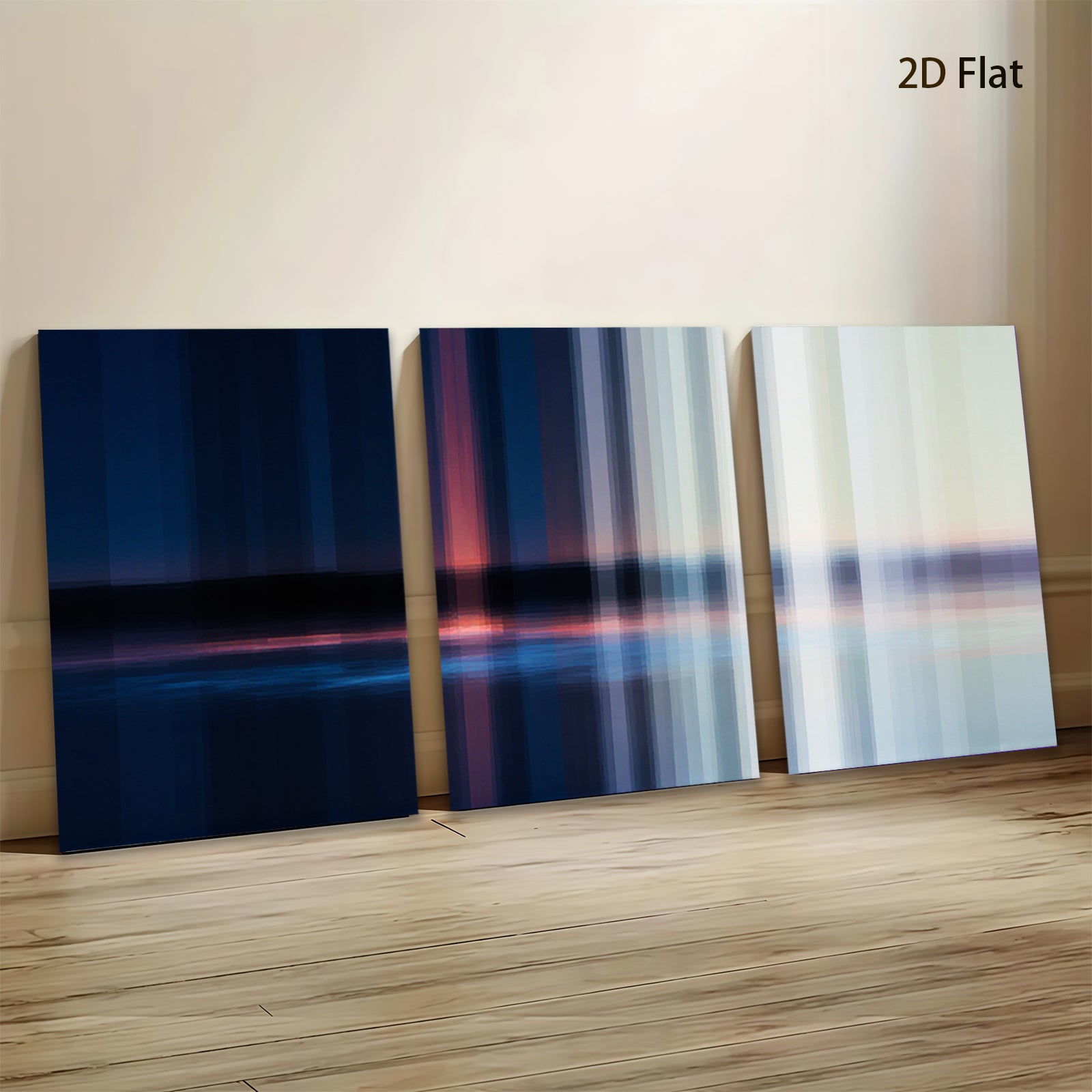 2D flat 1pc Abstract Vertical Lines Modern Wall Art Coastal Home Decor Living Room Bedroom Canvas Prints Gallery Wrapped Ready to Hang Farmhouse Style