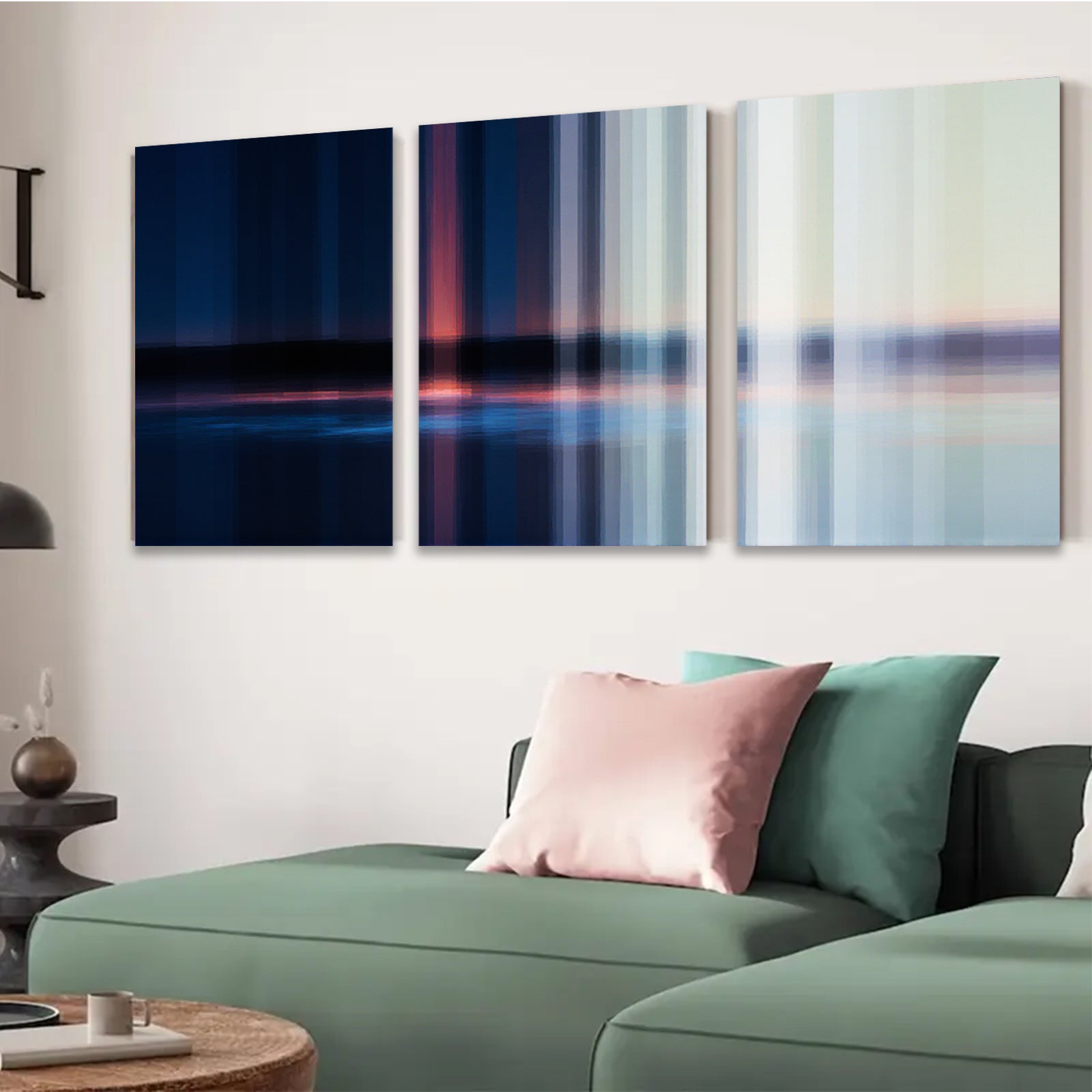 2D flat 1pc Abstract Vertical Lines Modern Wall Art Coastal Home Decor Living Room Bedroom Canvas Prints Gallery Wrapped Ready to Hang Farmhouse Style